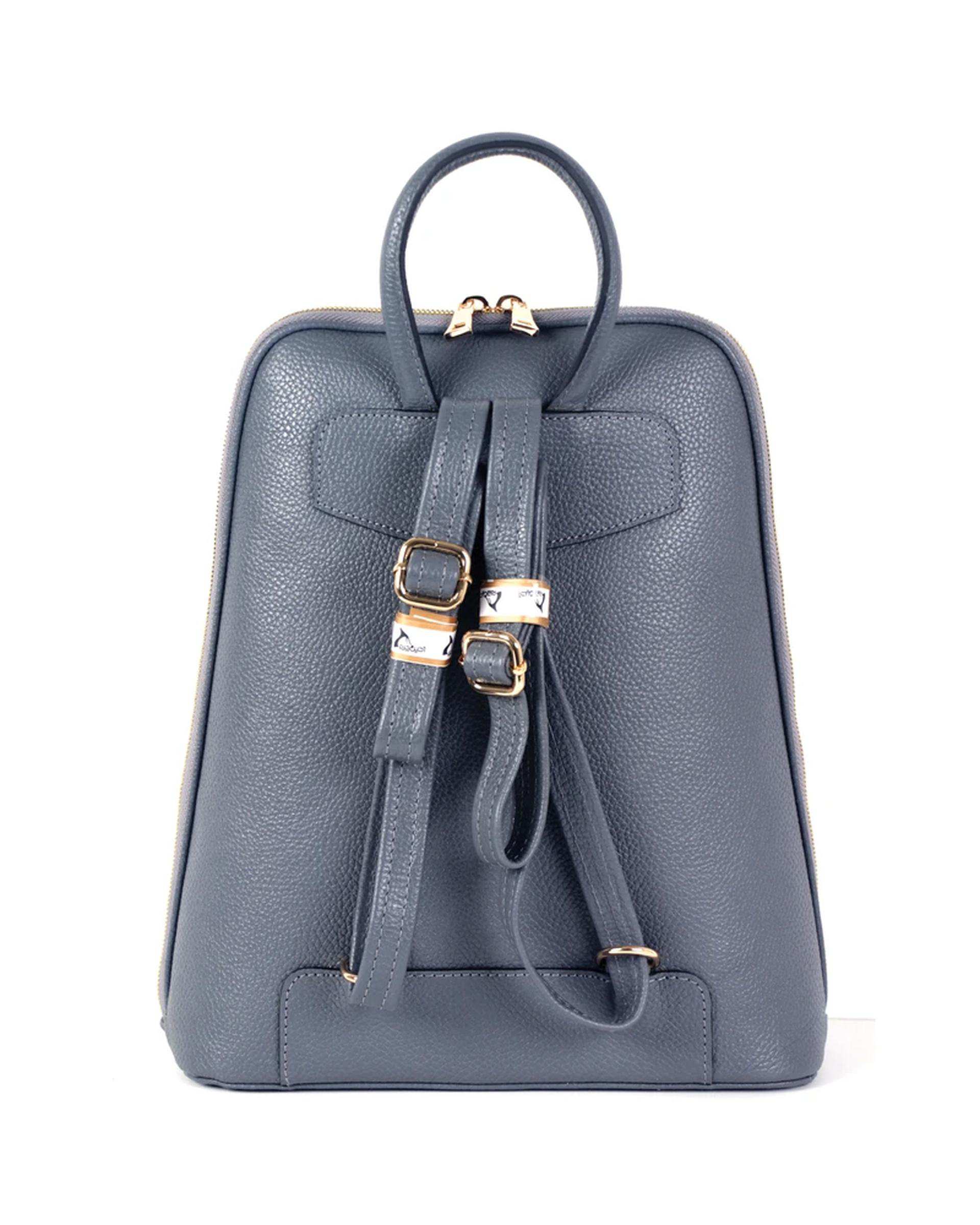 کوله پشتی زنانه طوسی چرم بارز Charm Barez مدل DZ65.1