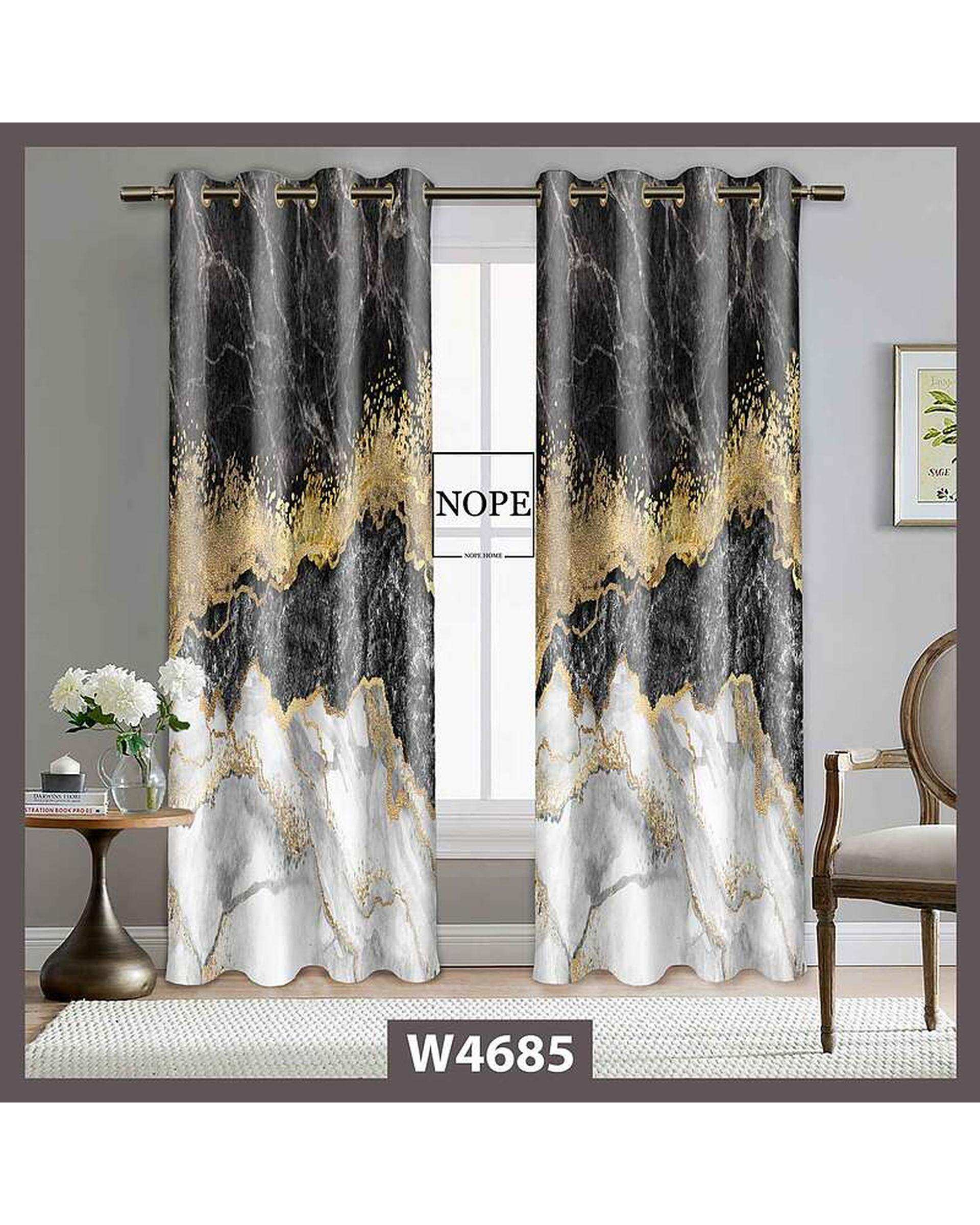 پرده مخمل نوپه هوم Nopehome مدل پانچی طرح ماربل کد W4685