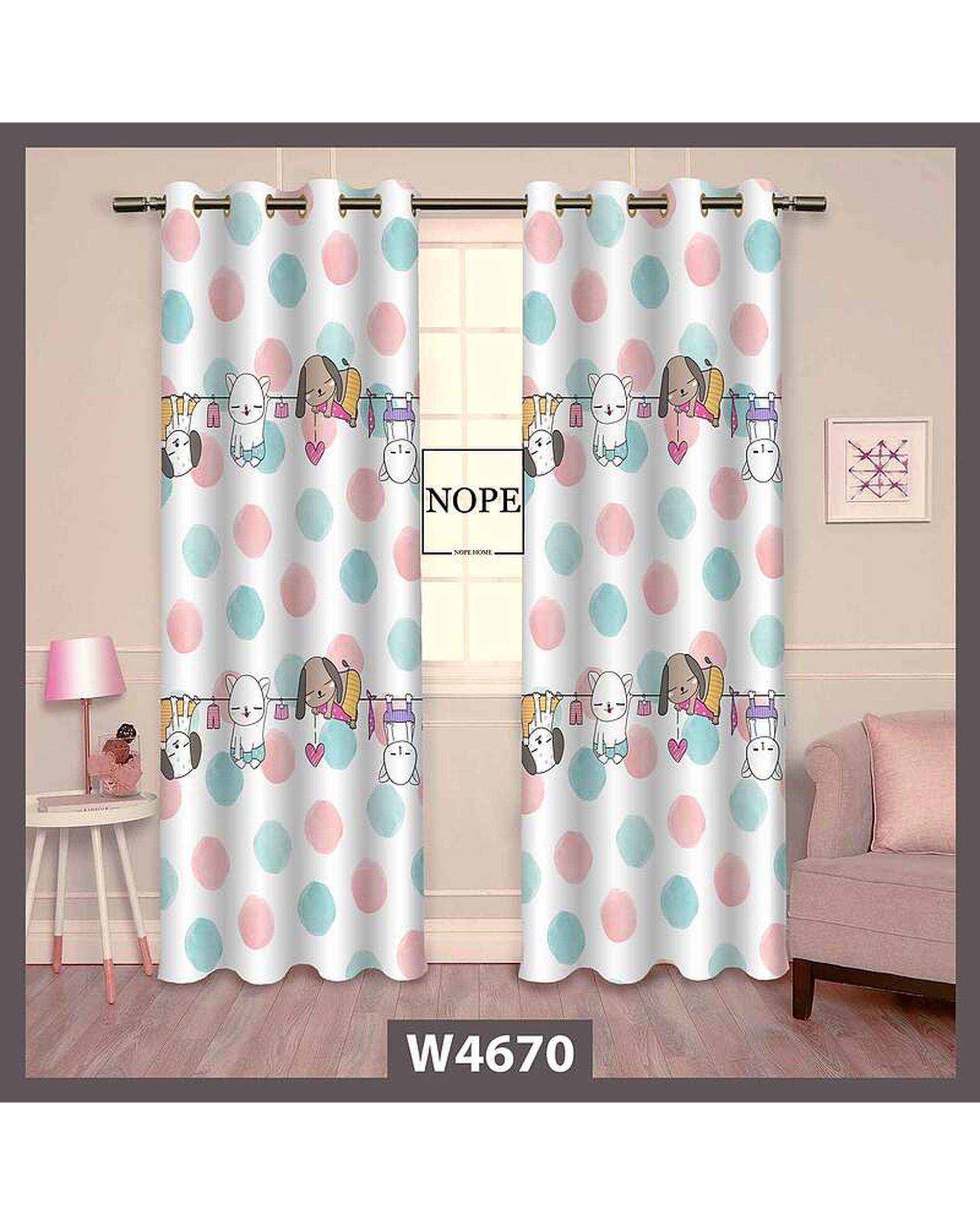 پرده کودک مخمل نوپه هوم Nopehome مدل پانچی طرح حیوانات کد W4670
