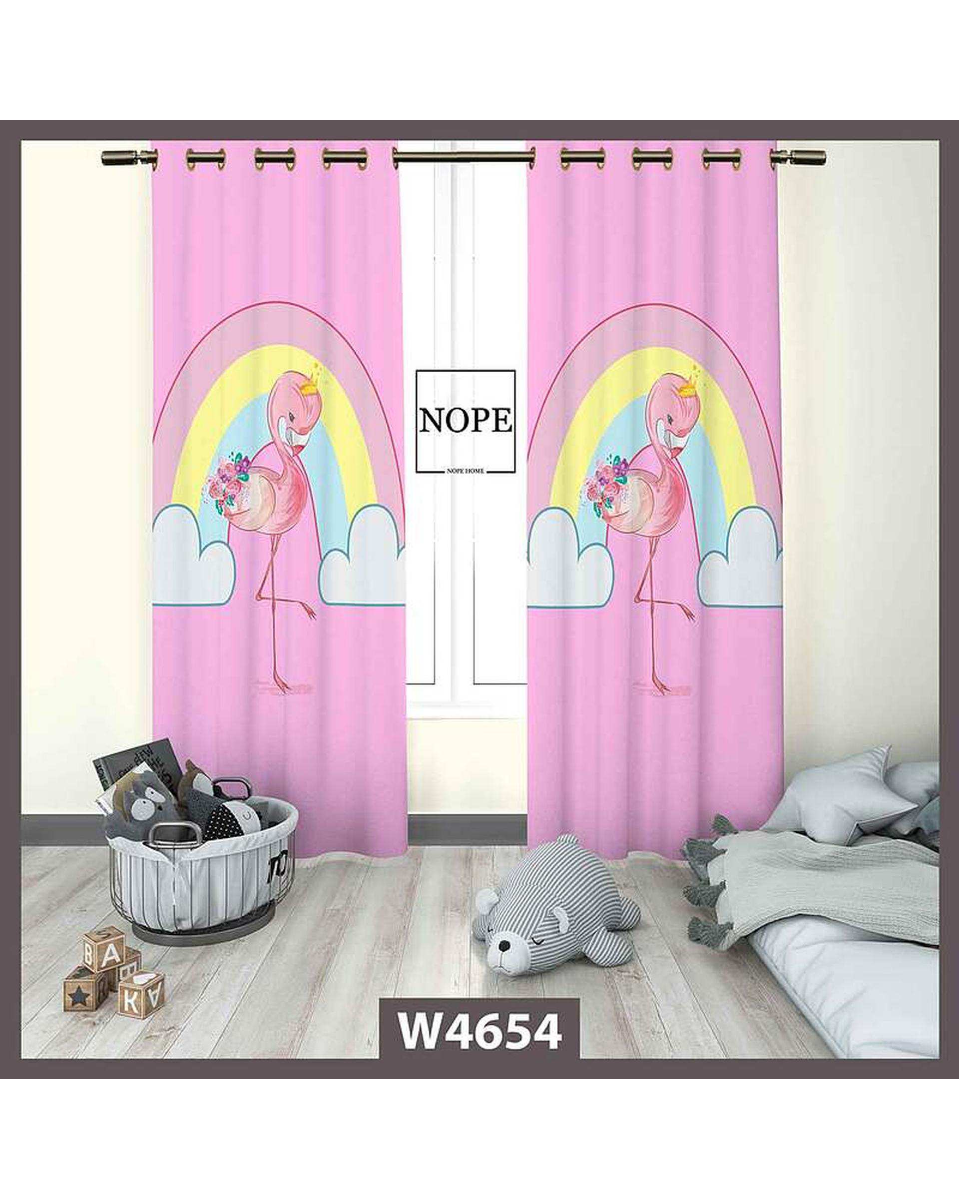 پرده کودک مخمل نوپه هوم Nopehome مدل پانچی طرح پلیکان کد W4654