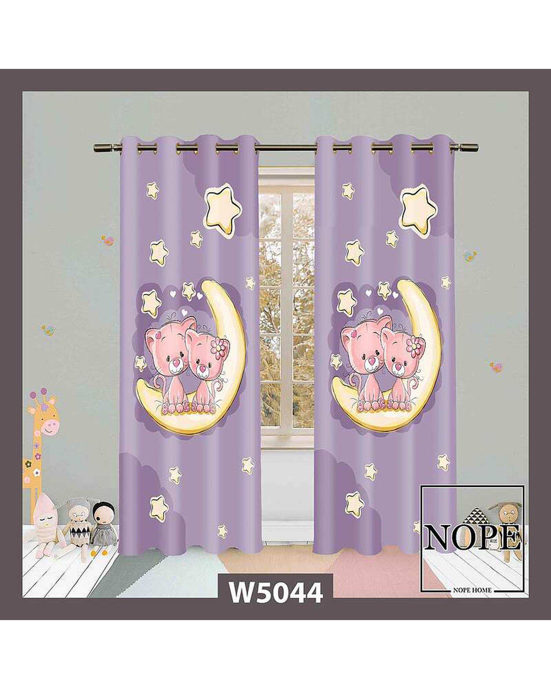 پرده کودک مخمل نوپه هوم Nopehome مدل پانچی طرح خرسی کد W5044