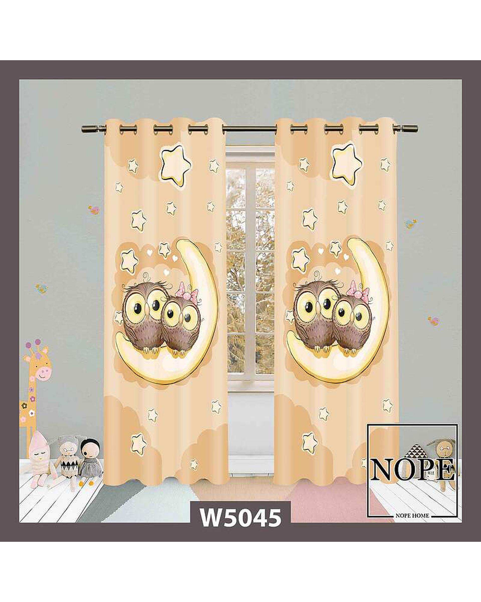 پرده کودک مخمل نوپه هوم Nopehome مدل پانچی طرح جغد کد W5045