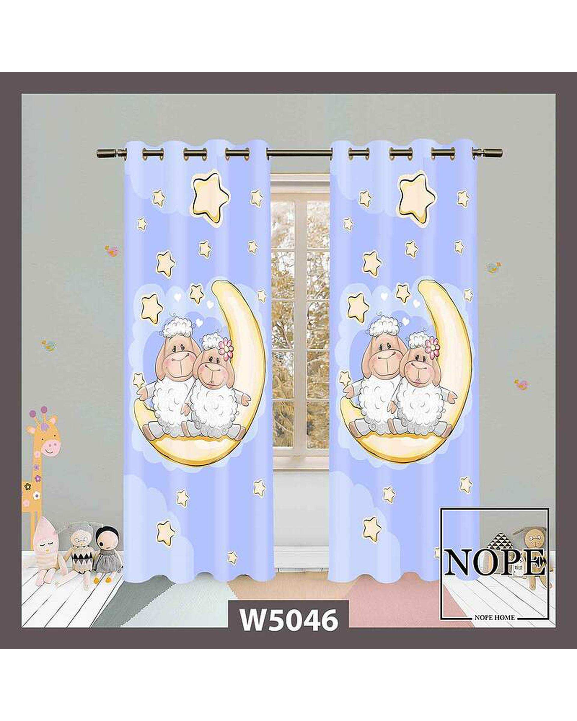 پرده کودک مخمل نوپه هوم Nopehome مدل پانچی طرح بره کد W5046