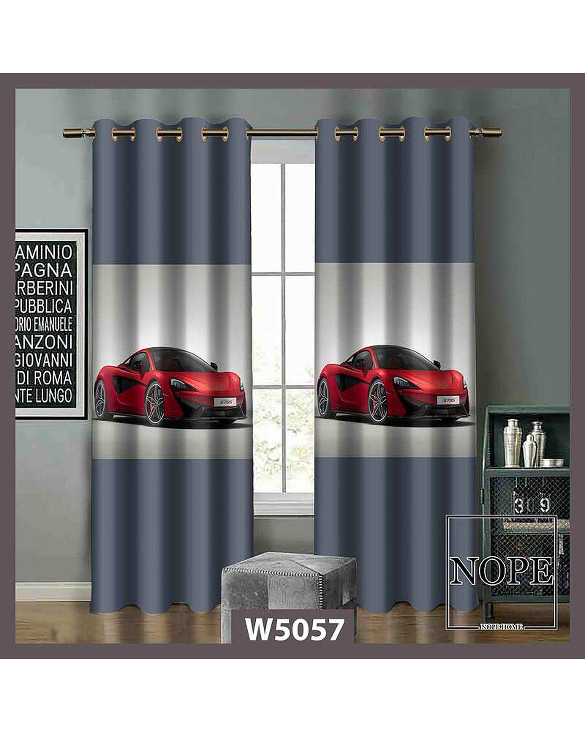 پرده کودک مخمل نوپه هوم Nopehome مدل پانچی طرح ماشین کد W5057
