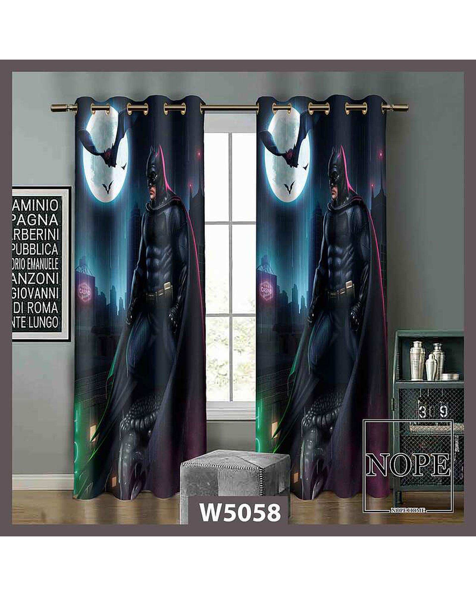 پرده کودک مخمل نوپه هوم Nopehome مدل پانچی طرح بتمن و خفاش کد W5058