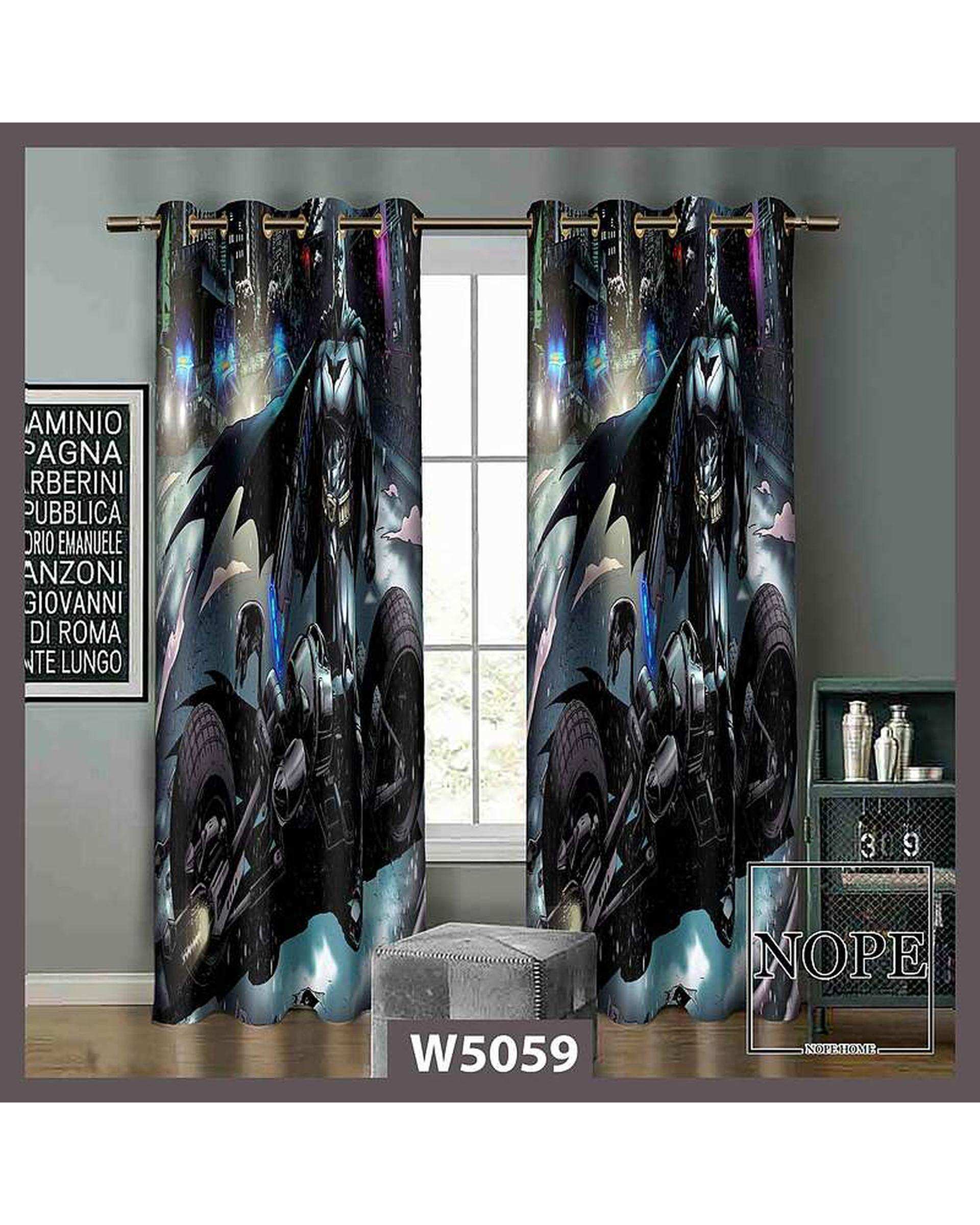 پرده کودک مخمل نوپه هوم Nopehome مدل پانچی طرح بتمن و موتور کد W5059