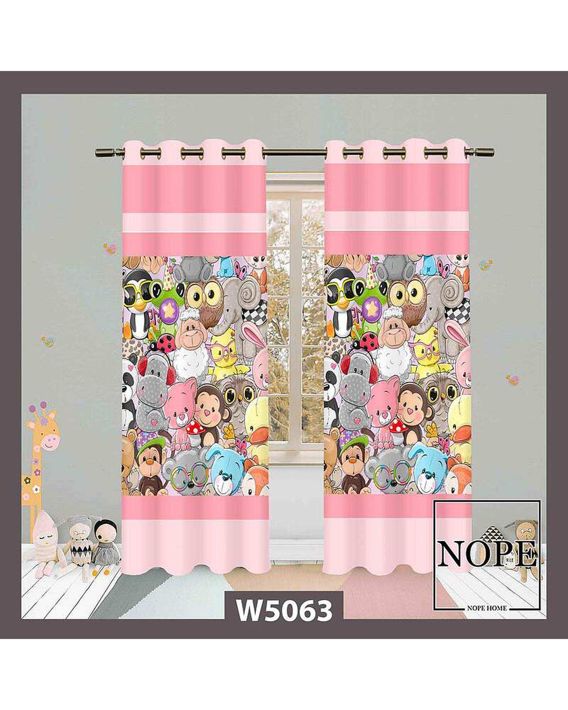 پرده کودک مخمل نوپه هوم Nopehome مدل پانچی طرح حیوانات کد W5063
