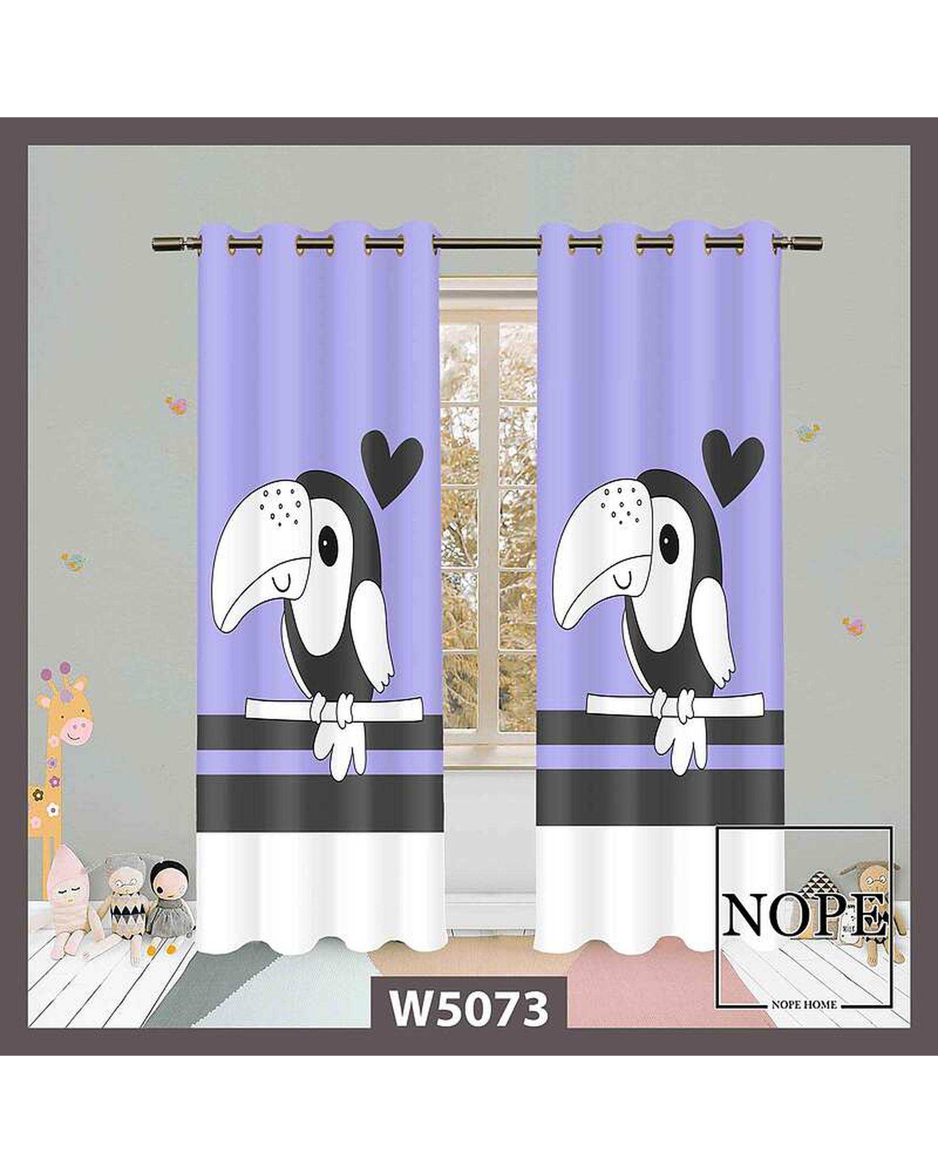 پرده کودک مخمل نوپه هوم Nopehome مدل پانچی طرح کلاغ کد W5073