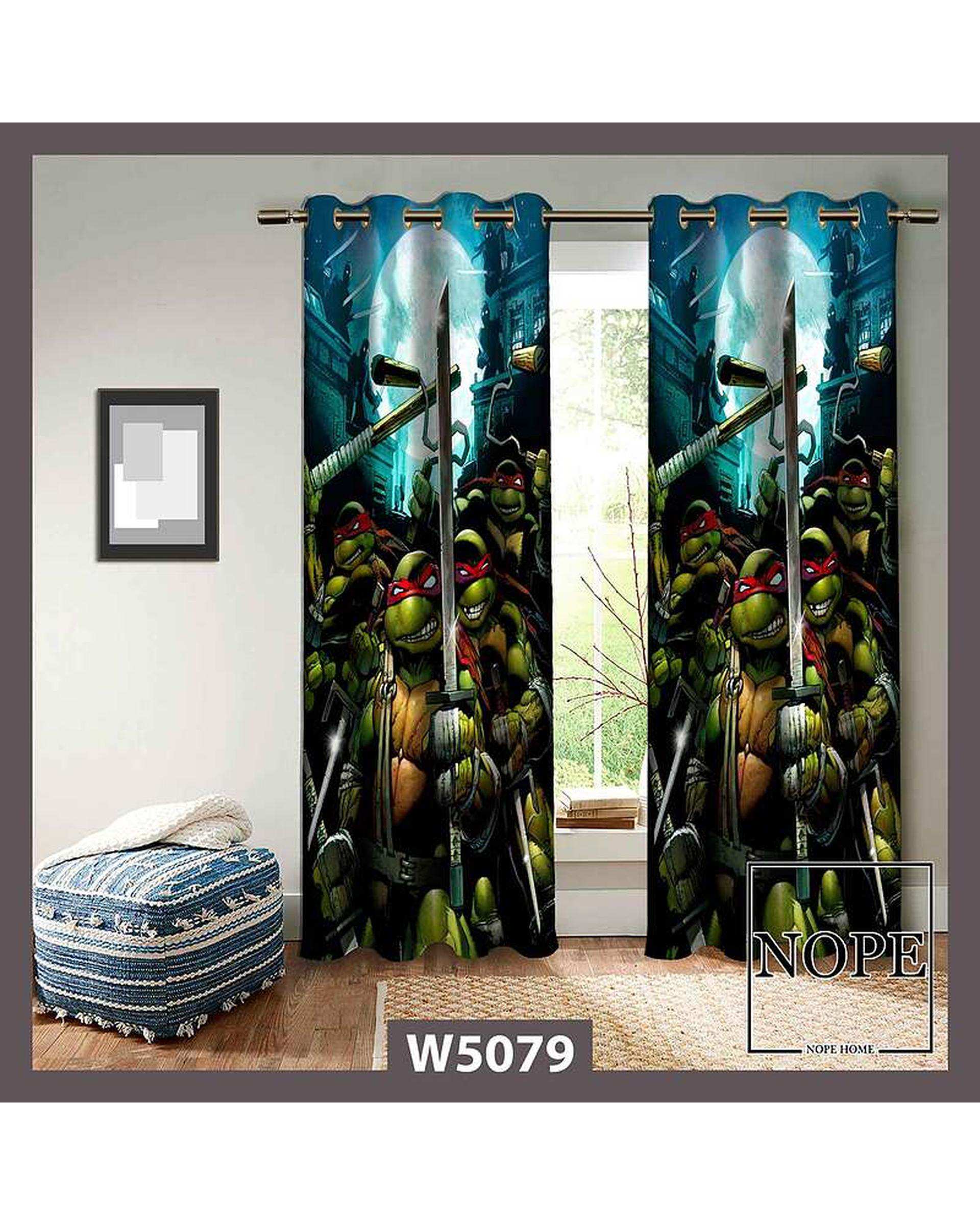 پرده کودک مخمل نوپه هوم Nopehome مدل پانچی طرح لاک پشت نینجا کد W5079