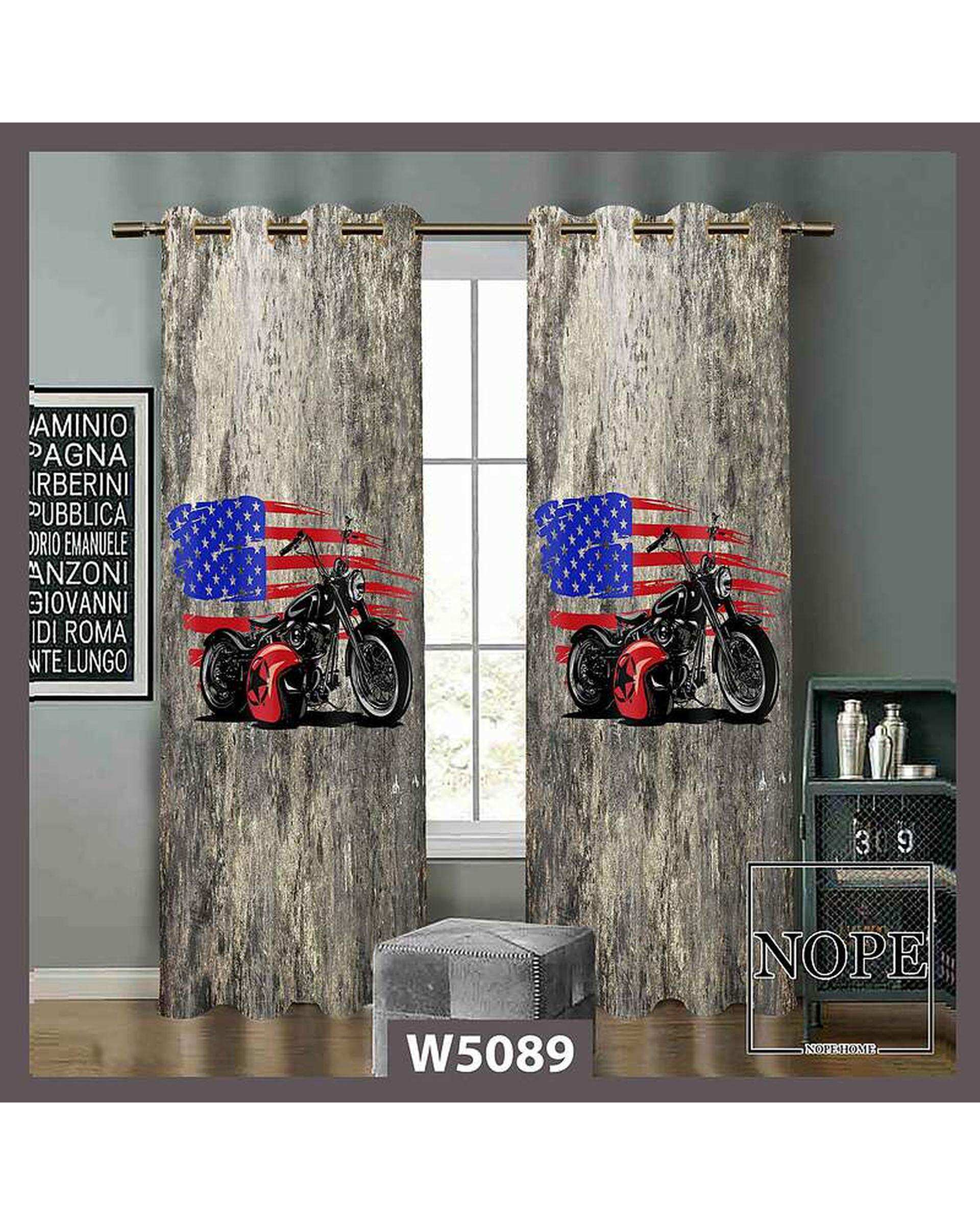 پرده کودک مخمل نوپه هوم Nopehome مدل پانچی طرح موتور سیکلت کد W5089