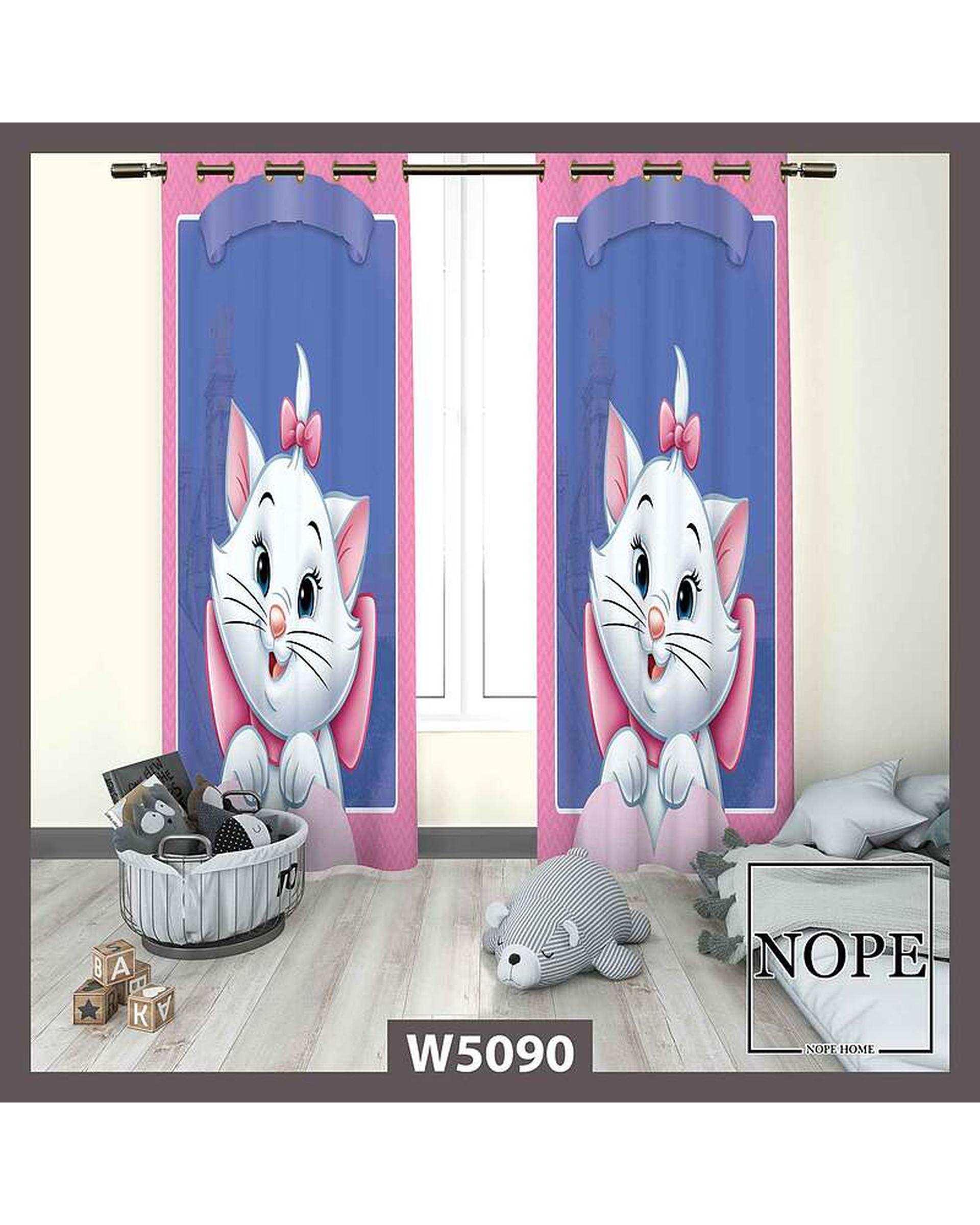 پرده کودک مخمل نوپه هوم Nopehome مدل پانچی طرح پیشی کد W5090