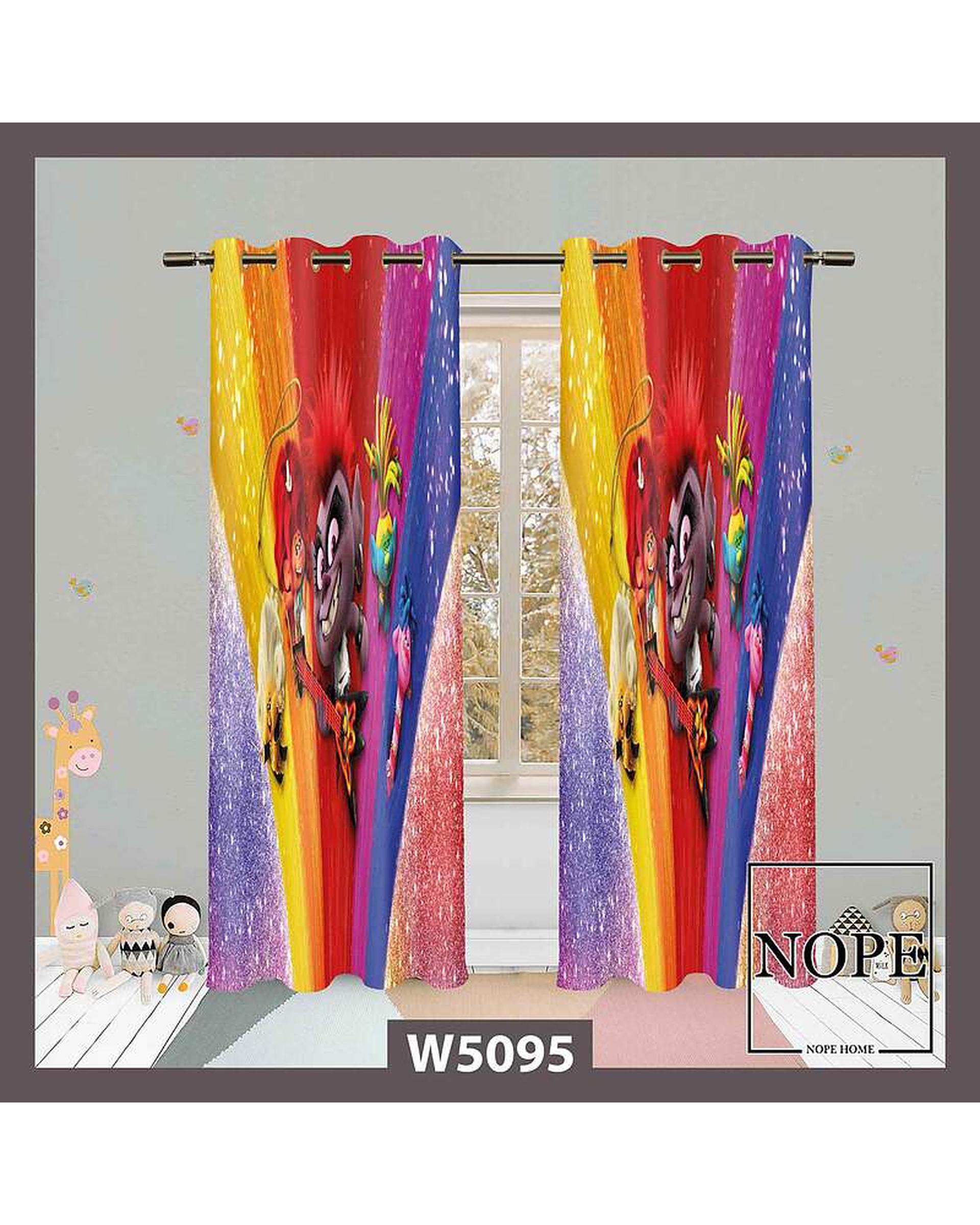 پرده کودک مخمل نوپه هوم Nopehome مدل پانچی طرح کارتونی کد W5095