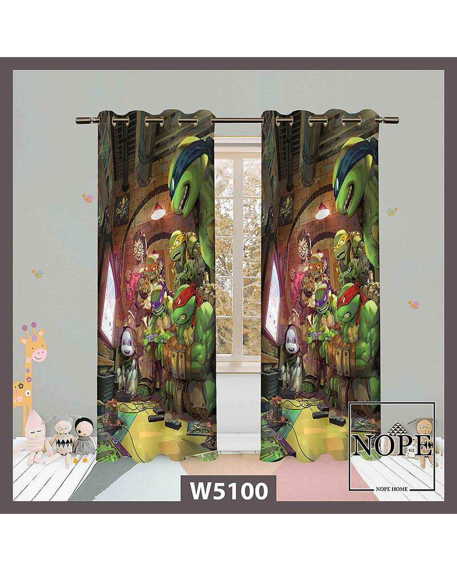پرده کودک مخمل نوپه هوم Nopehome مدل پانچی طرح لاک پشت نینجا کد W5100