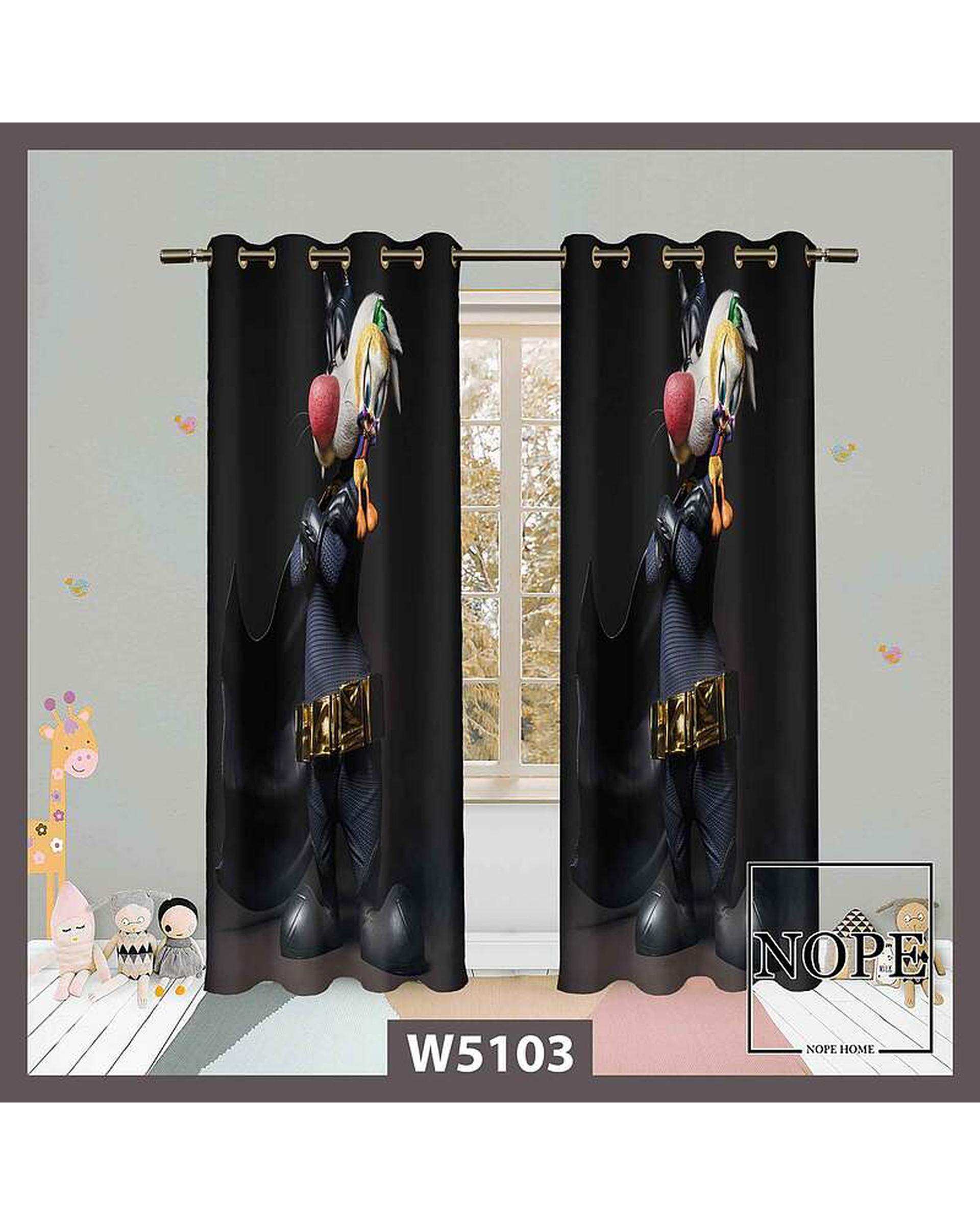 پرده کودک مخمل نوپه هوم Nopehome مدل پانچی طرح سیلوستر کد W5103