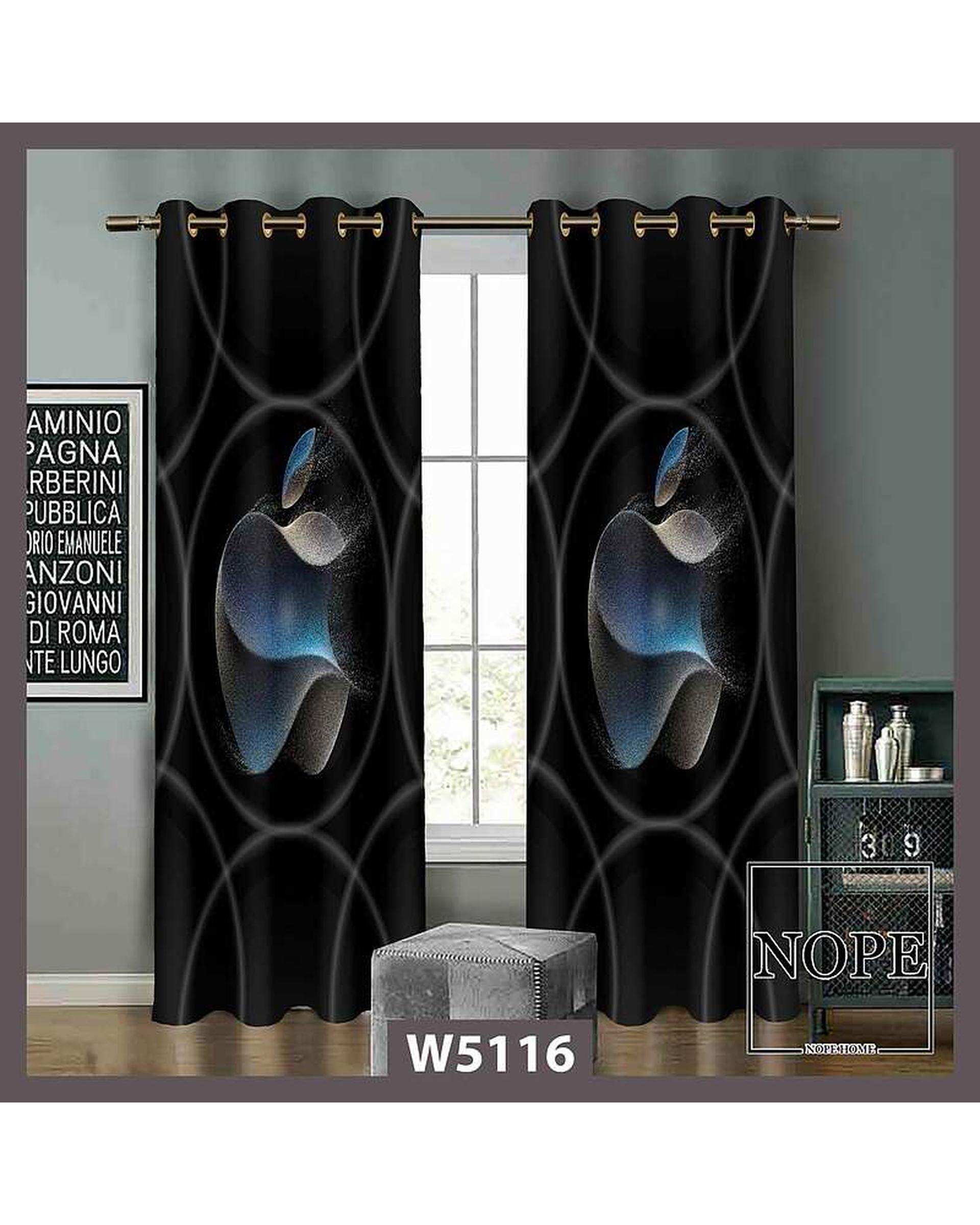 پرده کودک مخمل نوپه هوم Nopehome مدل پانچی طرح لوگوی اپل(درشت) کد W5116