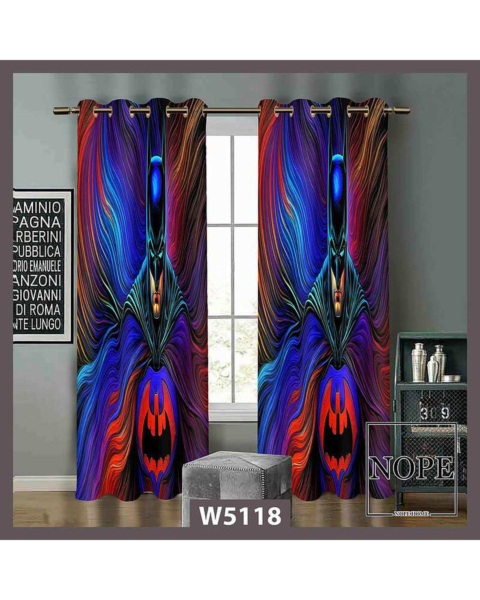 پرده کودک مخمل نوپه هوم Nopehome مدل پانچی طرح بتمن کد W5118
