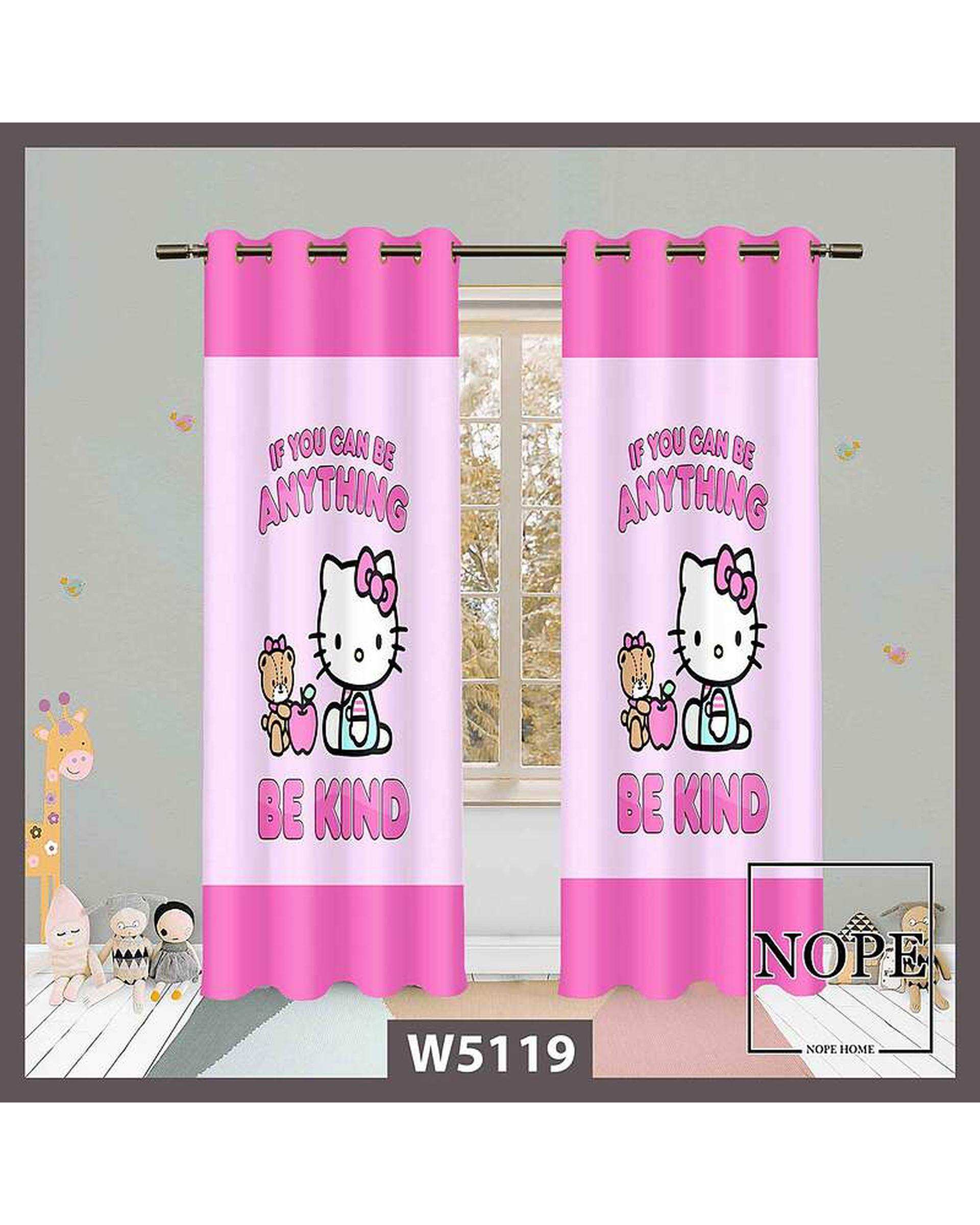 پرده کودک مخمل نوپه هوم Nopehome مدل پانچی طرح کیتی کد W5119