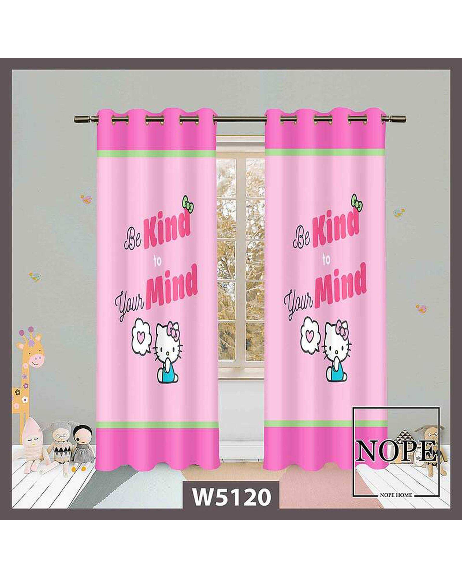 پرده کودک مخمل نوپه هوم Nopehome مدل پانچی طرح هلو کیتی کد W5120