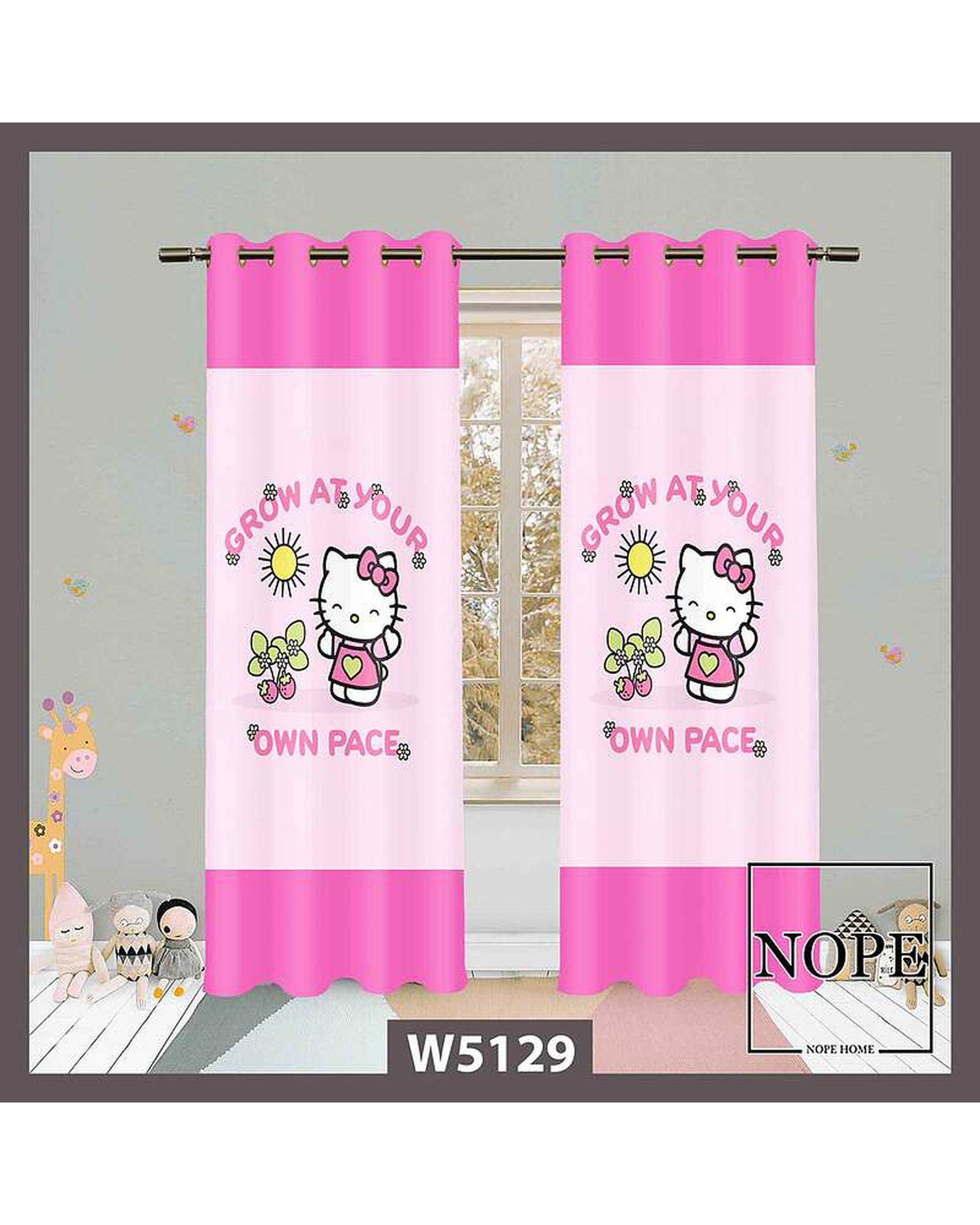 پرده کودک مخمل نوپه هوم Nopehome مدل پانچی طرح گربه کد W5129
