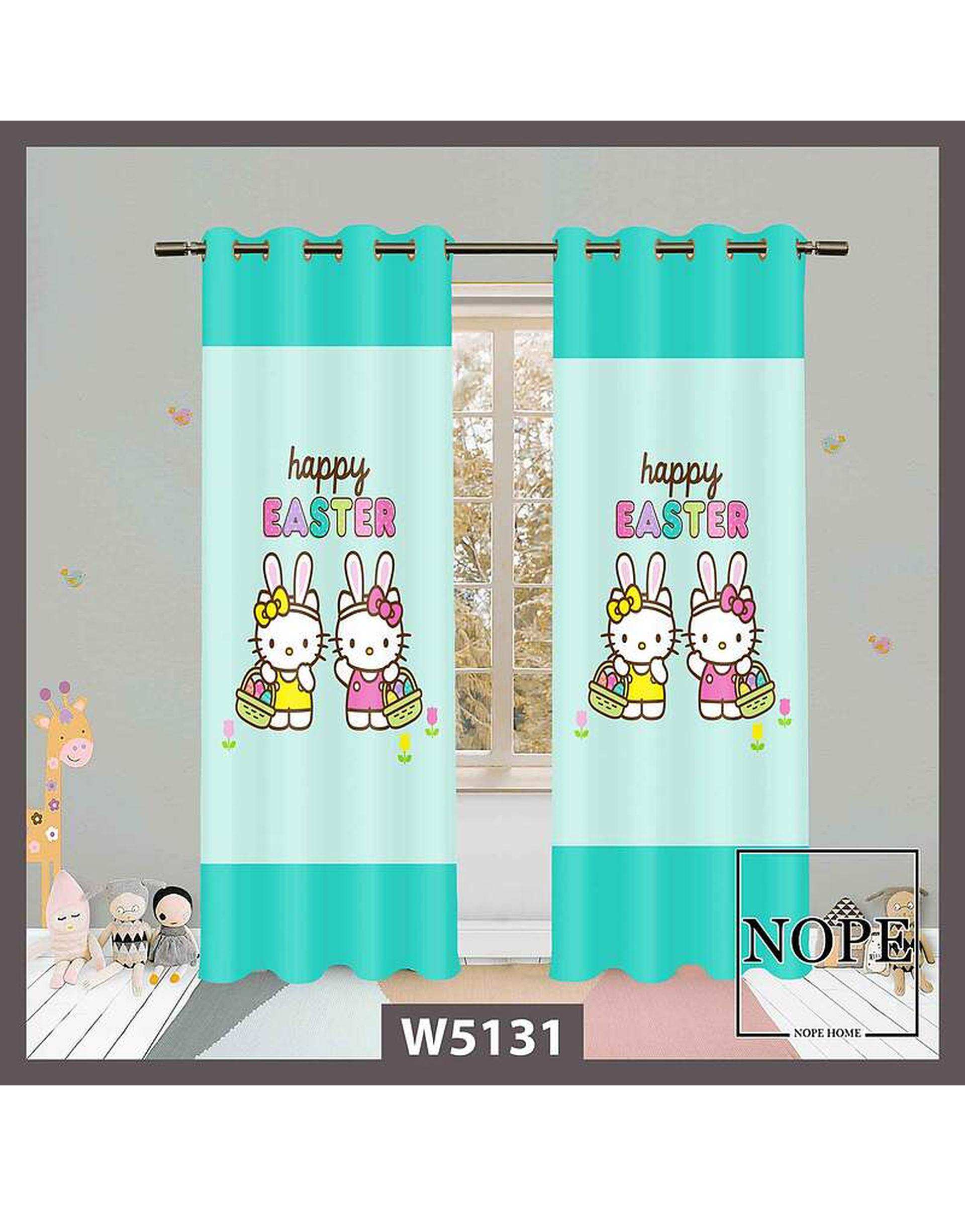 پرده کودک مخمل نوپه هوم Nopehome مدل پانچی طرح خرگوش کد W5131
