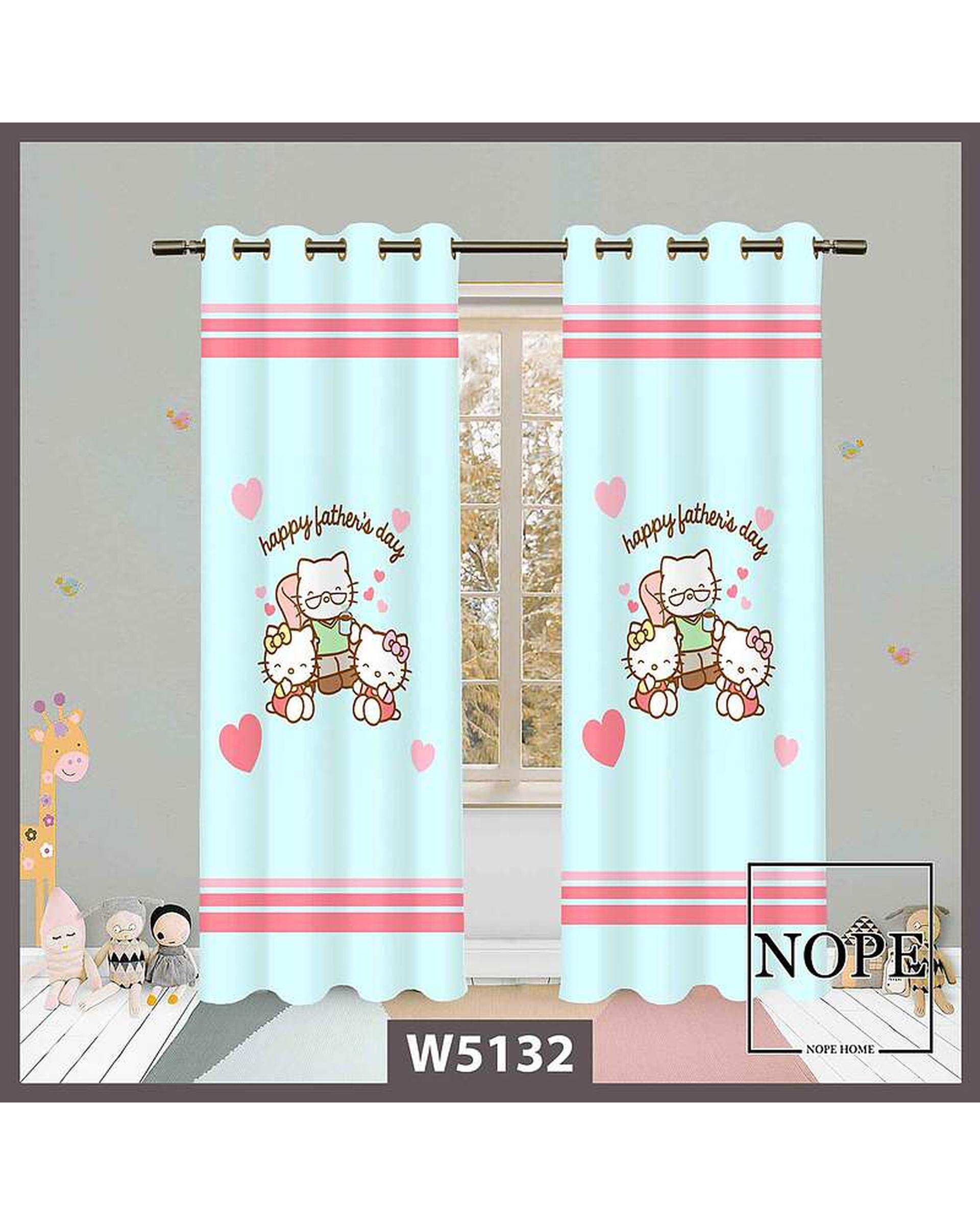 پرده کودک مخمل نوپه هوم Nopehome مدل پانچی طرح گربه کد W5132