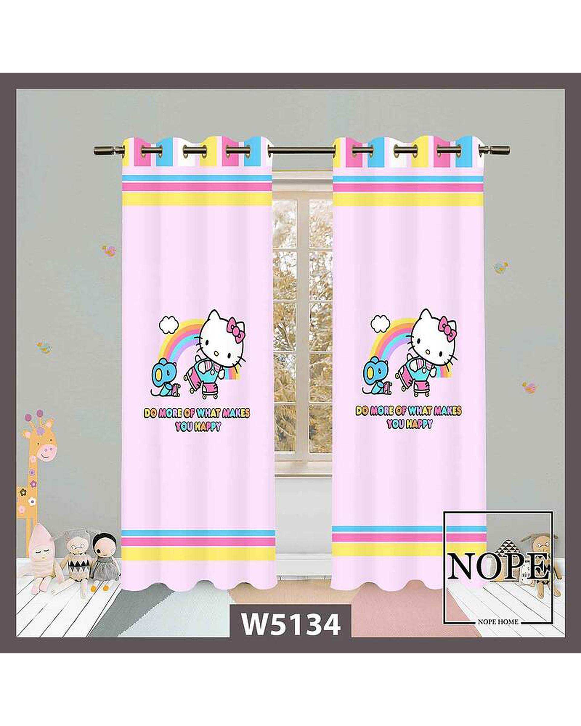 پرده کودک مخمل نوپه هوم Nopehome مدل پانچی طرح گربه کد W5134