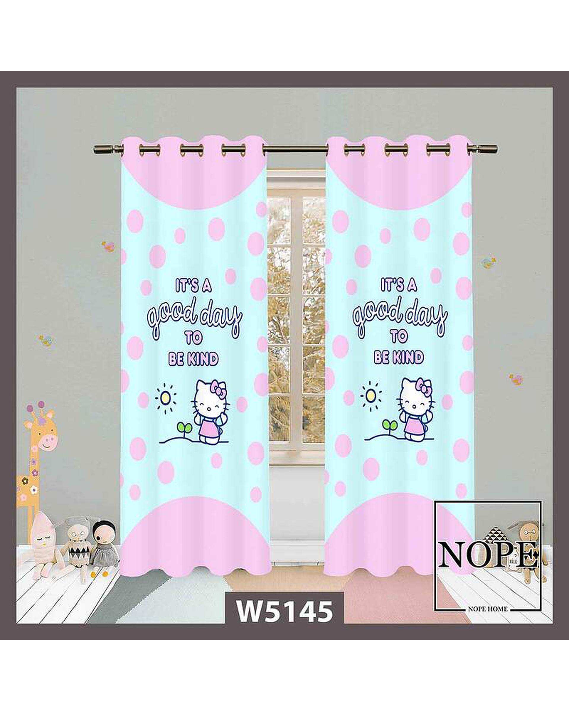 پرده کودک مخمل نوپه هوم Nopehome مدل پانچی طرح گربه کد W5145