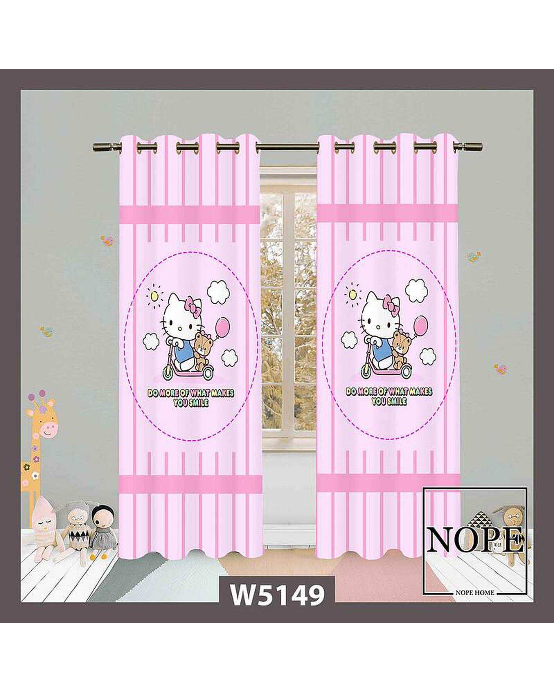 پرده کودک مخمل نوپه هوم Nopehome مدل پانچی طرح گربه کد W5149