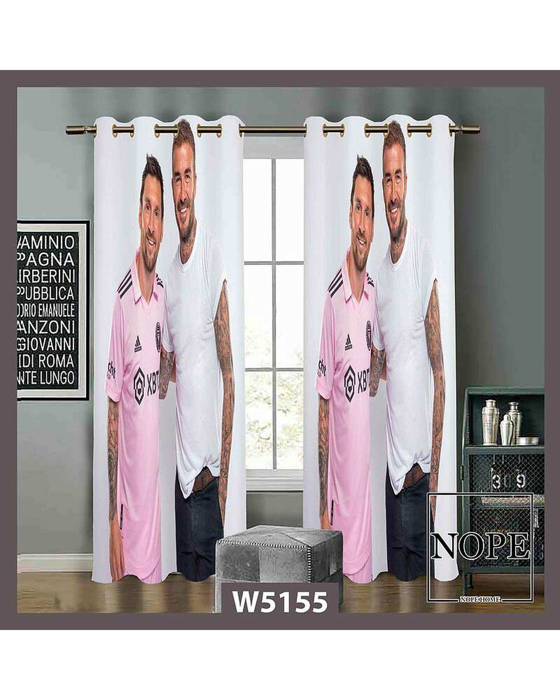 پرده کودک مخمل نوپه هوم Nopehome مدل پانچی طرح مسی و دیوید بکهام کد W5155