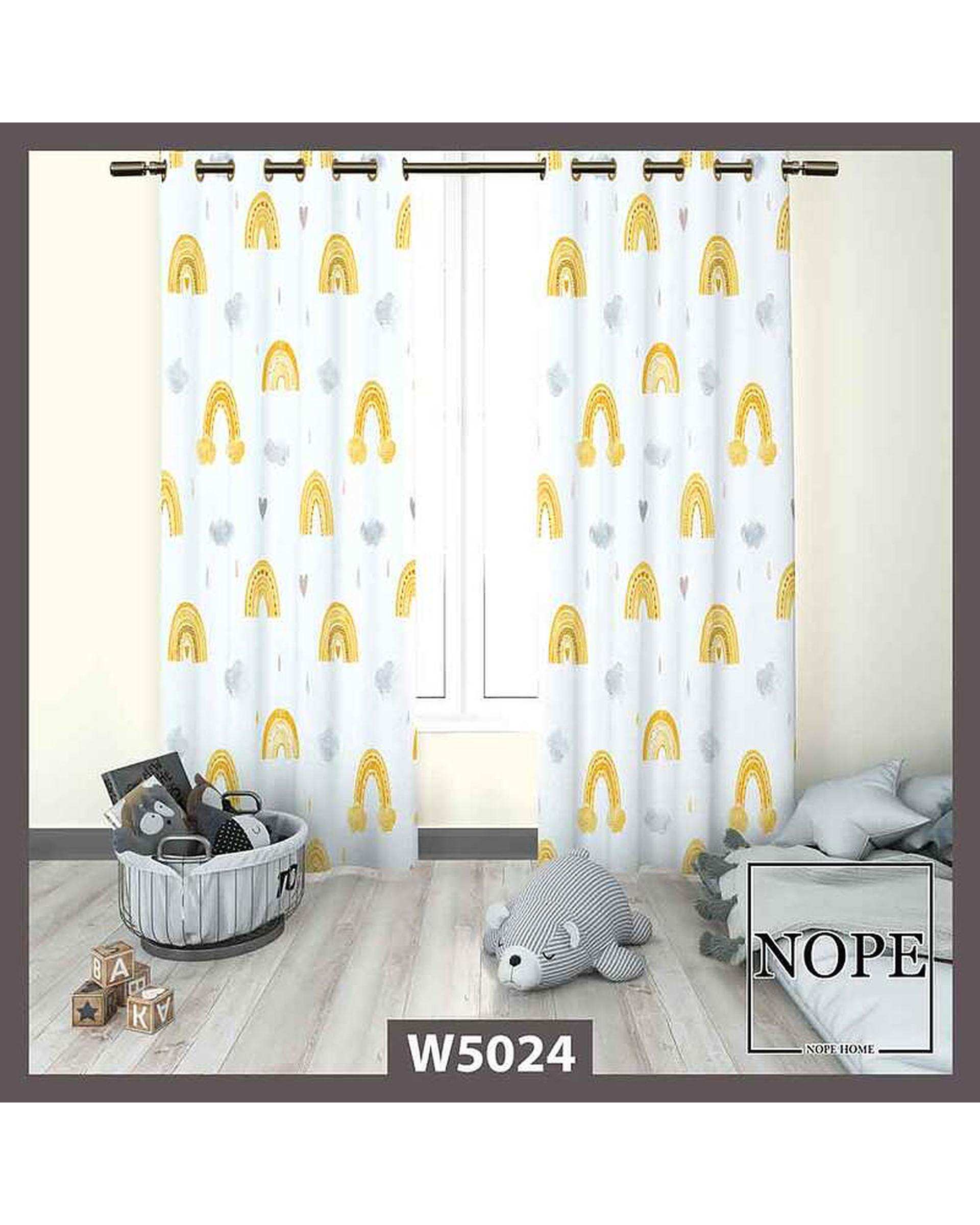 پرده کودک مخمل نوپه هوم Nopehome مدل پانچی طرح رنگین کمان کد W5024