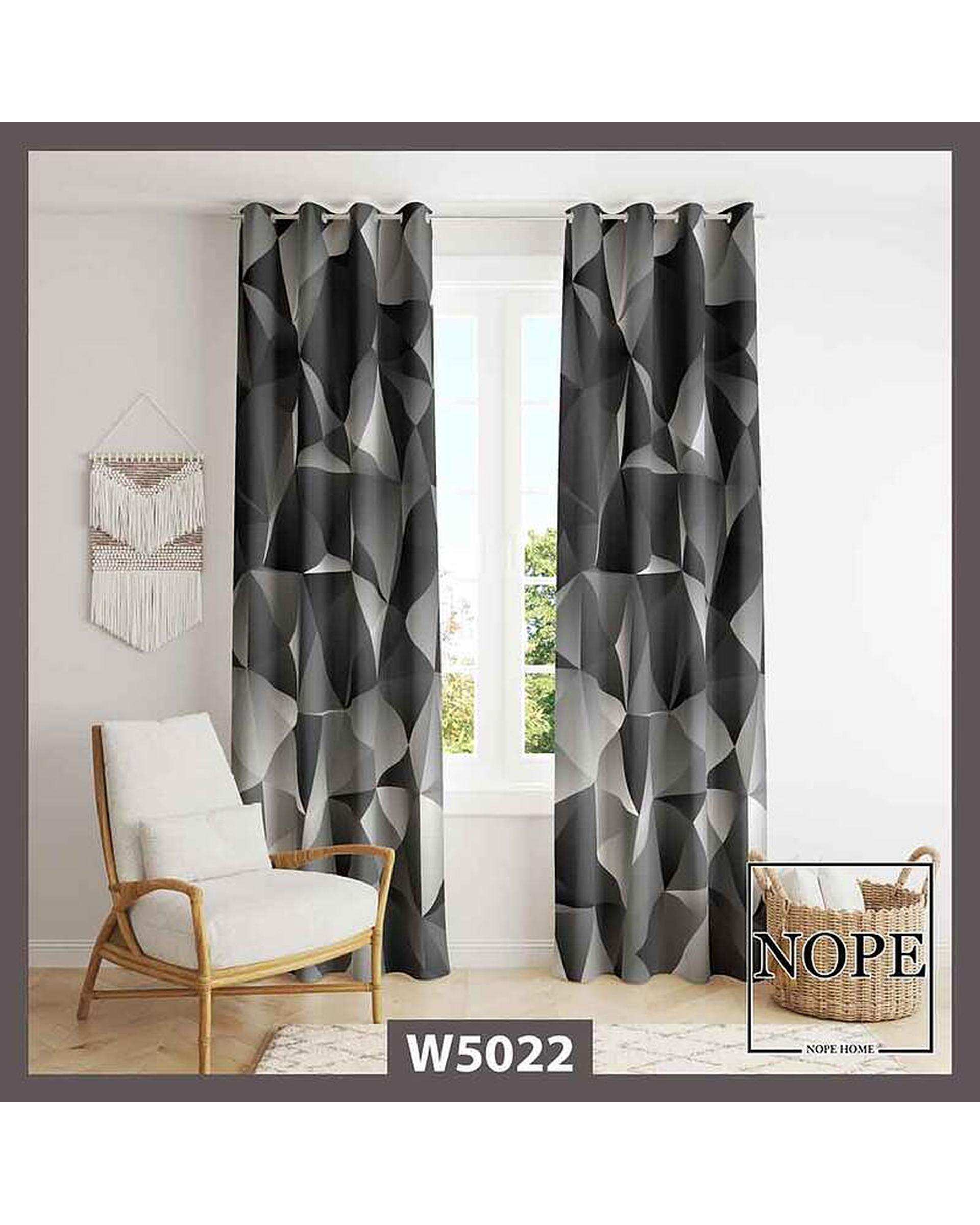پرده مخمل نوپه هوم Nopehome مدل پانچی طرح هندسی کد W5022