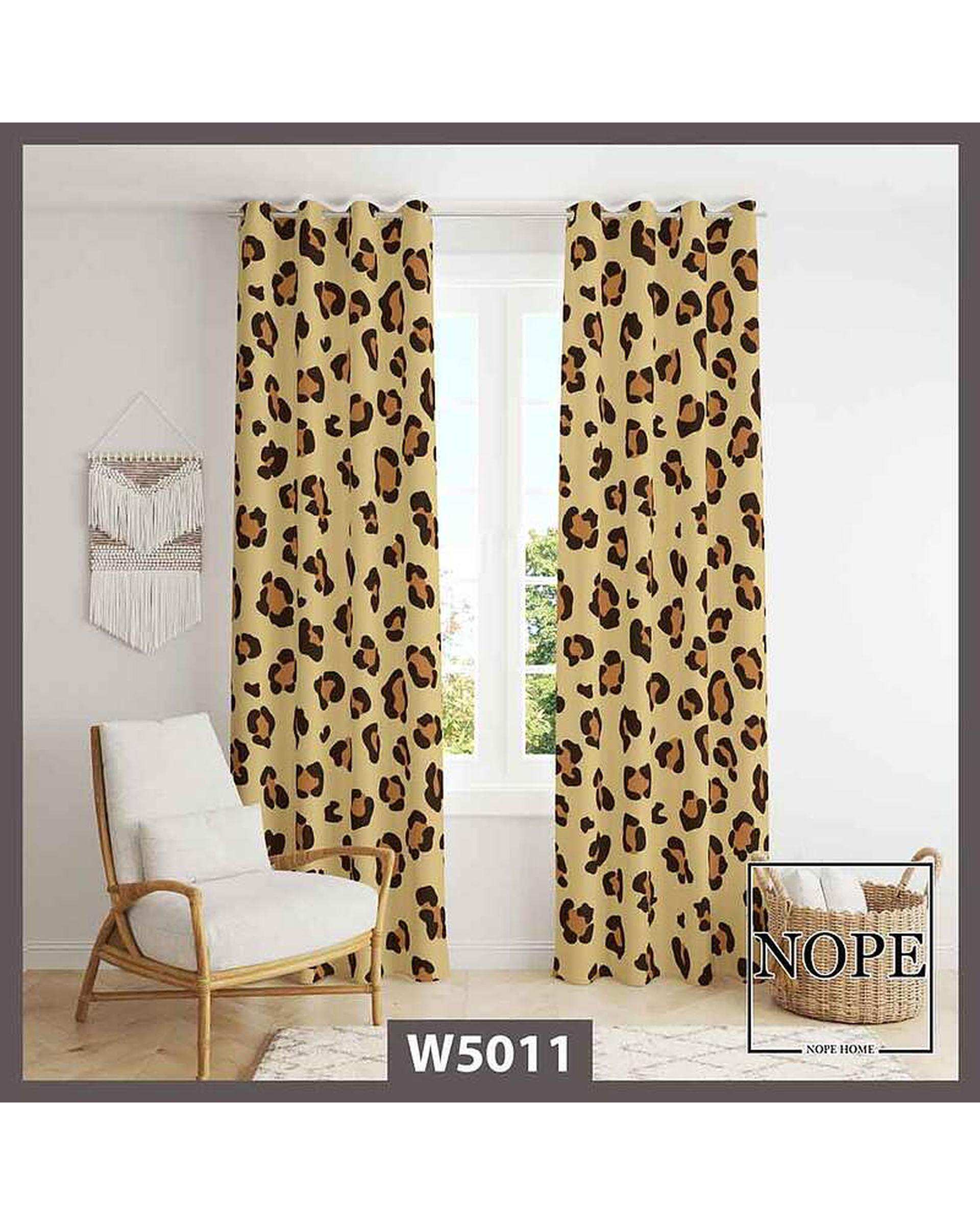 پرده مخمل نوپه هوم Nopehome مدل پانچی طرح پلنگی کد W5011