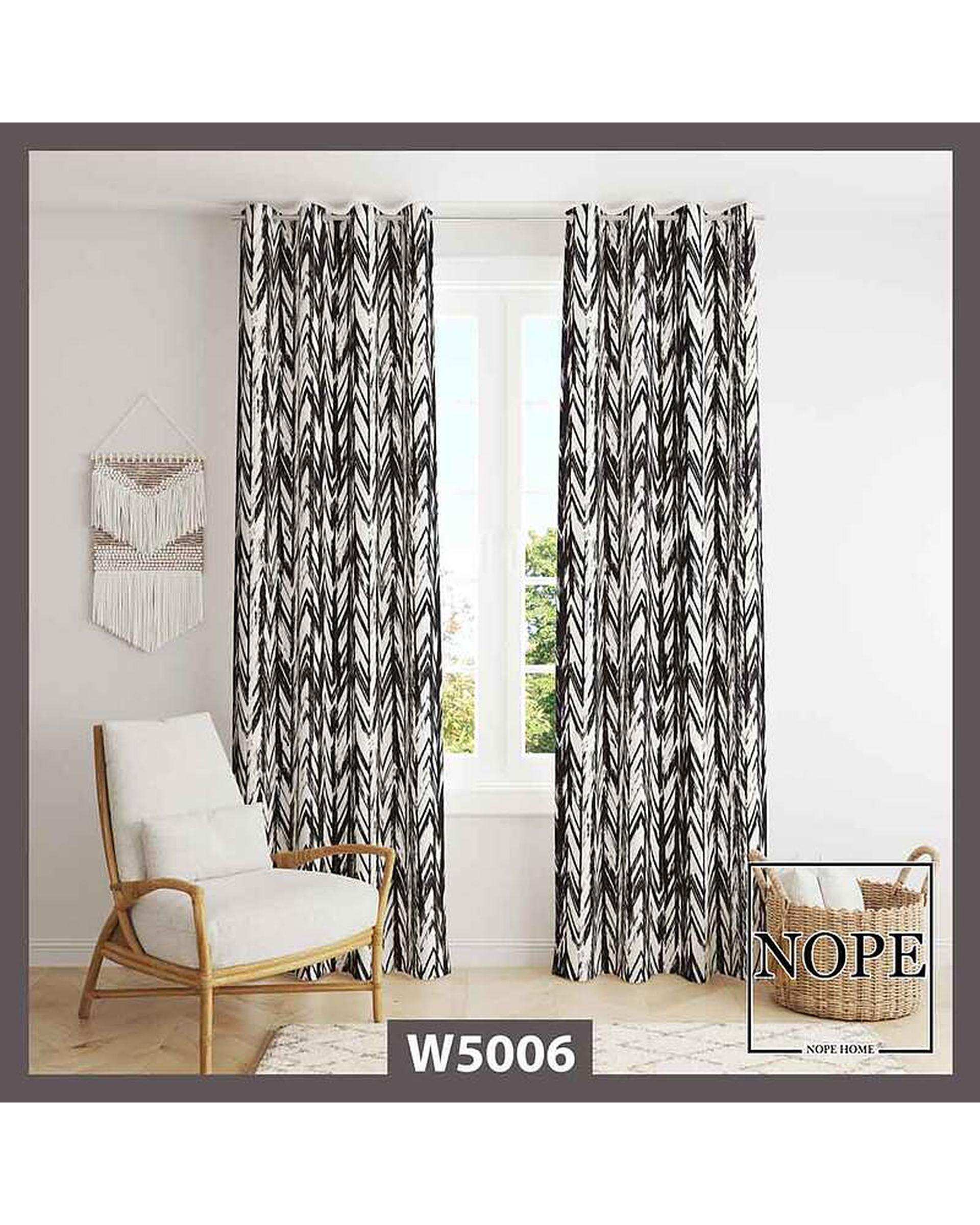 پرده مخمل نوپه هوم Nopehome مدل پانچی طرح زیگزاگ کد W5006