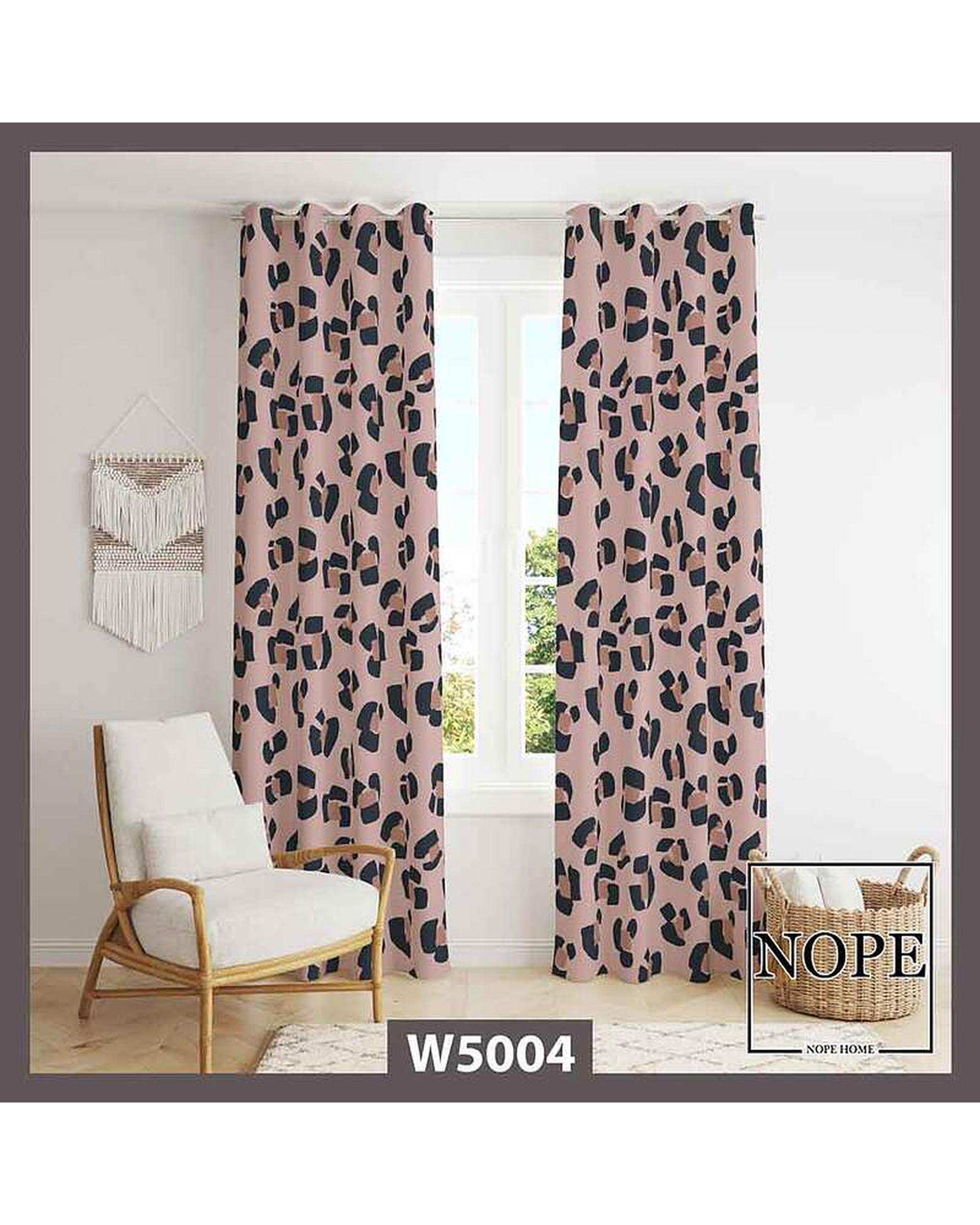 پرده مخمل نوپه هوم Nopehome مدل پانچی طرح پلنگی کد W5004