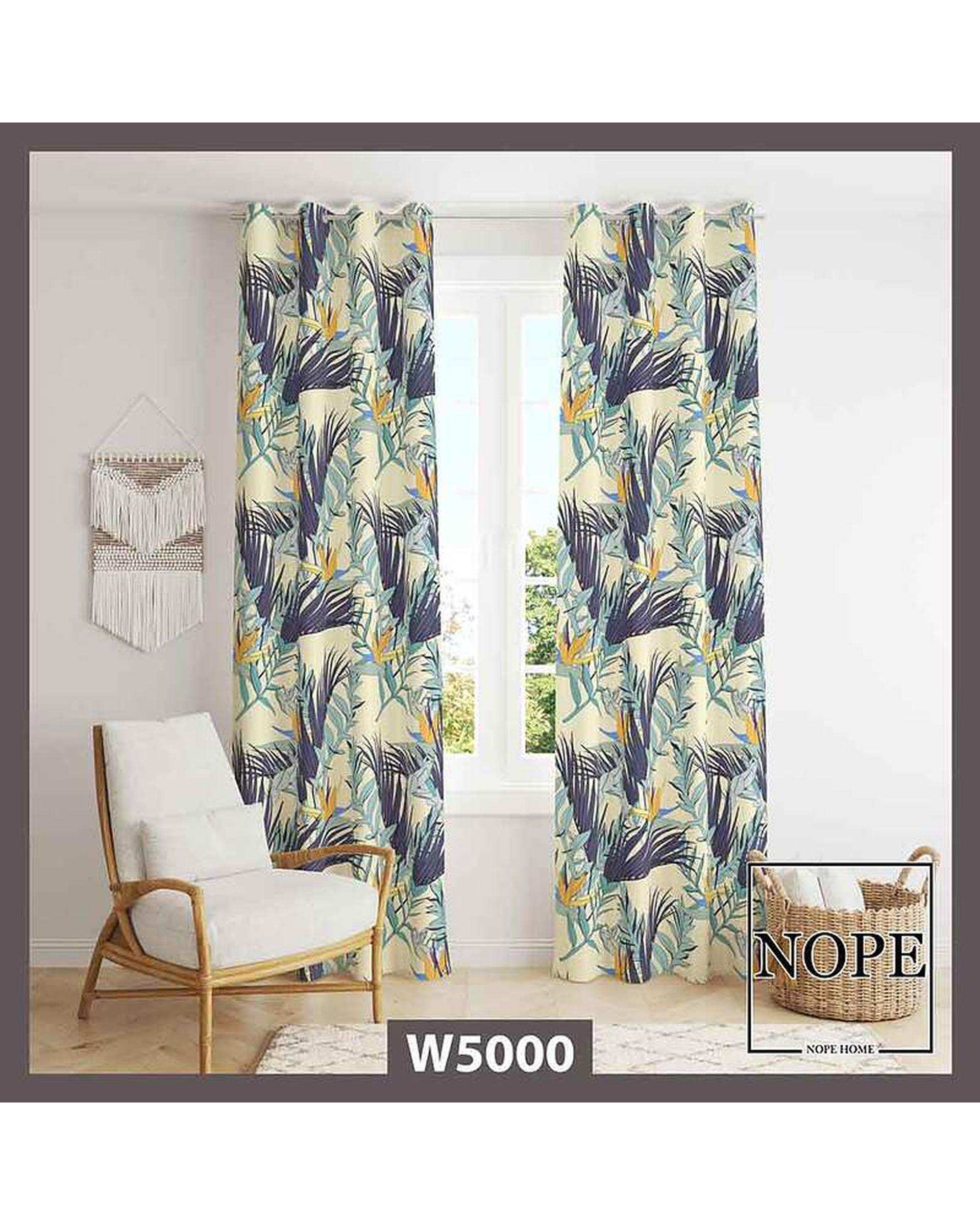 پرده مخمل نوپه هوم Nopehome مدل پانچی طرح برگ کد W5000
