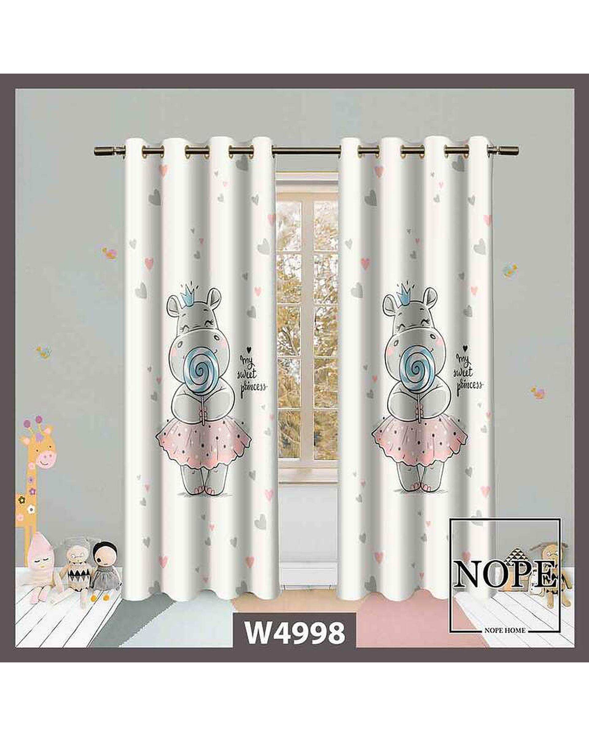 پرده کودک مخمل نوپه هوم Nopehome مدل پانچی طرح خوک کد W4998