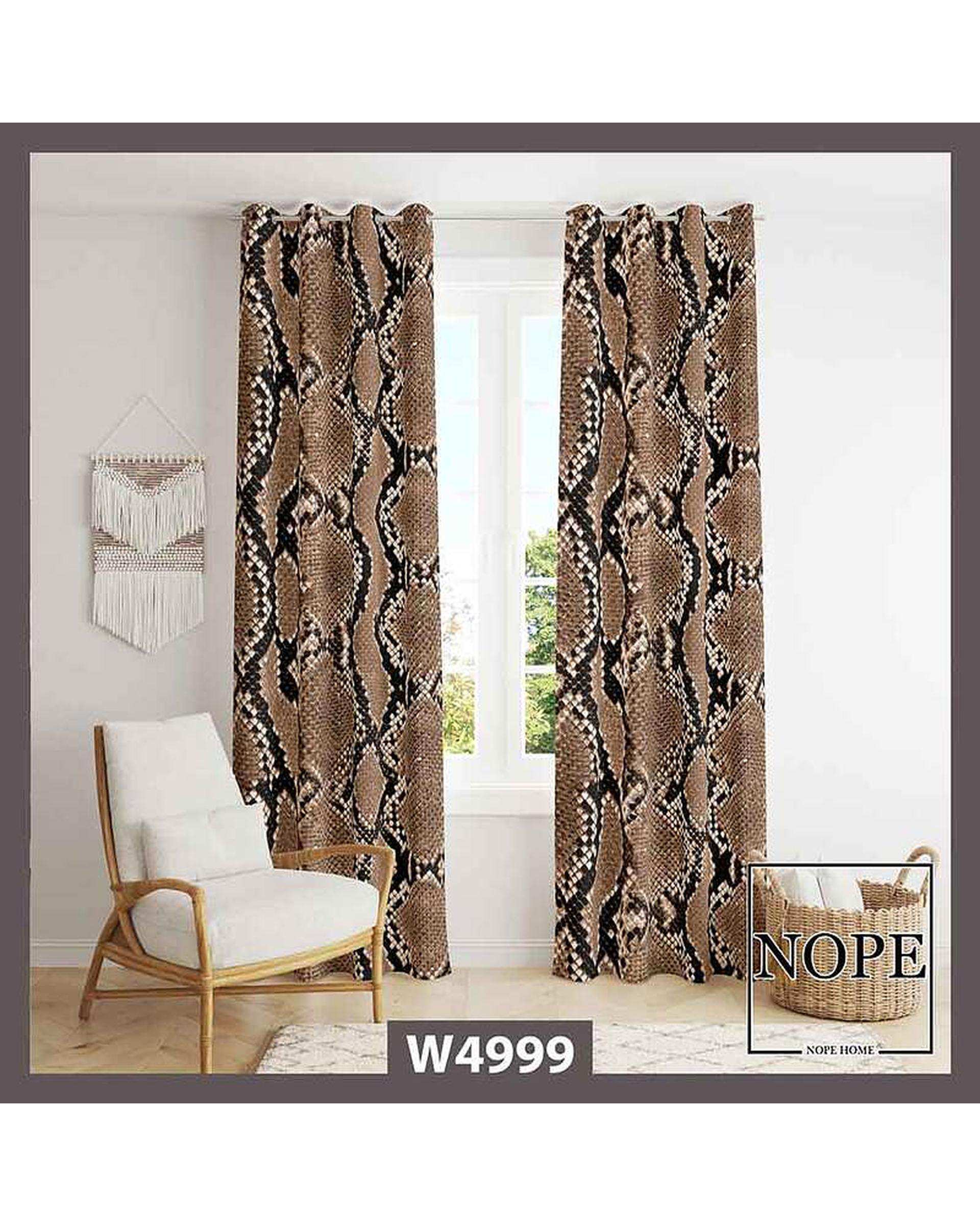 پرده مخمل نوپه هوم Nopehome مدل پانچی طرح پوست ماری کد W4999
