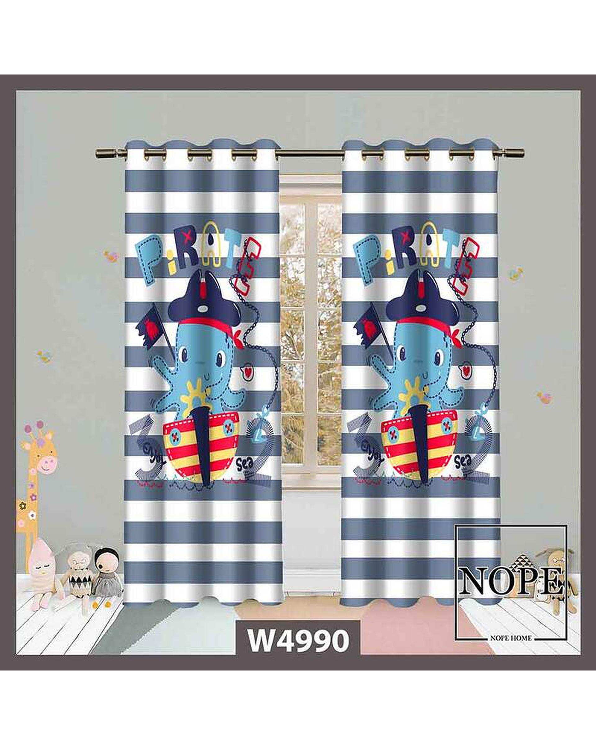 پرده کودک مخمل نوپه هوم Nopehome مدل پانچی طرح هشت پا کد W4990