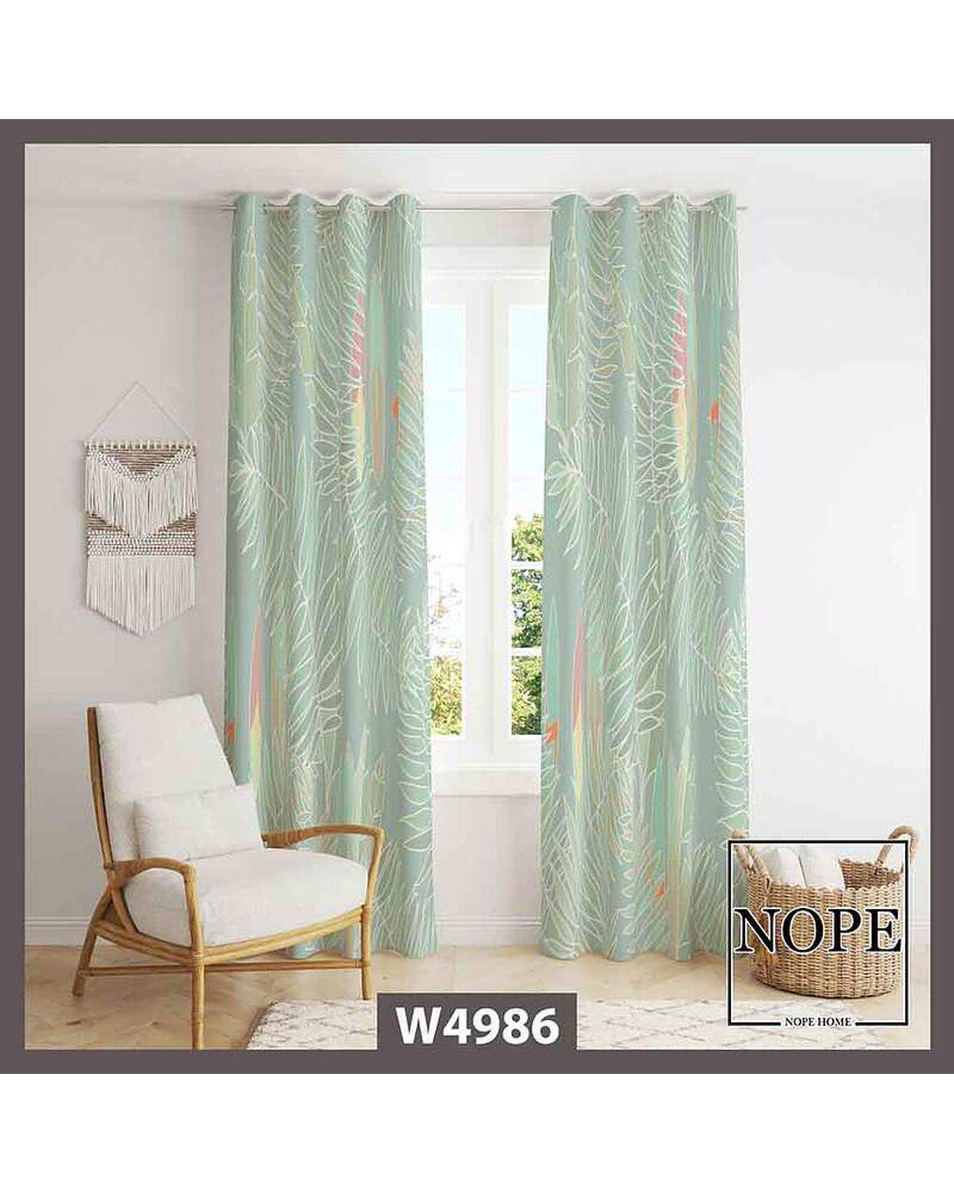 پرده مخمل نوپه هوم Nopehome مدل پانچی طرح برگ کد W4986