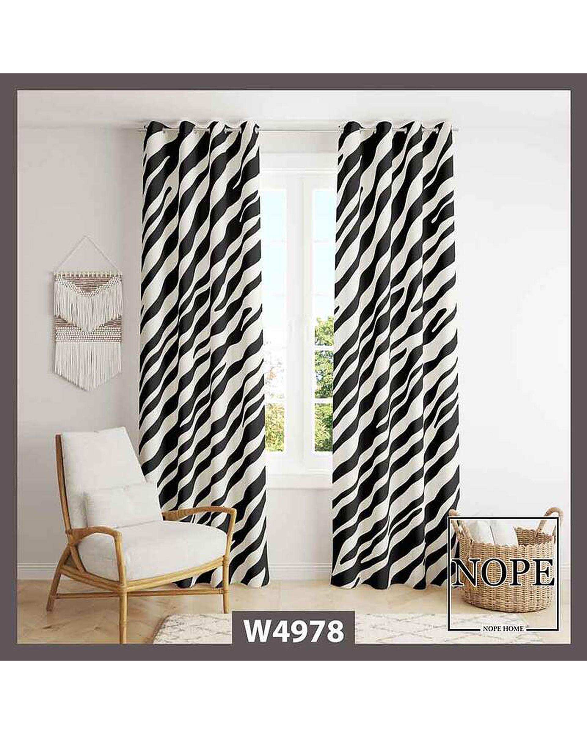 پرده مخمل نوپه هوم Nopehome مدل پانچی طرح زبرا کد W4978