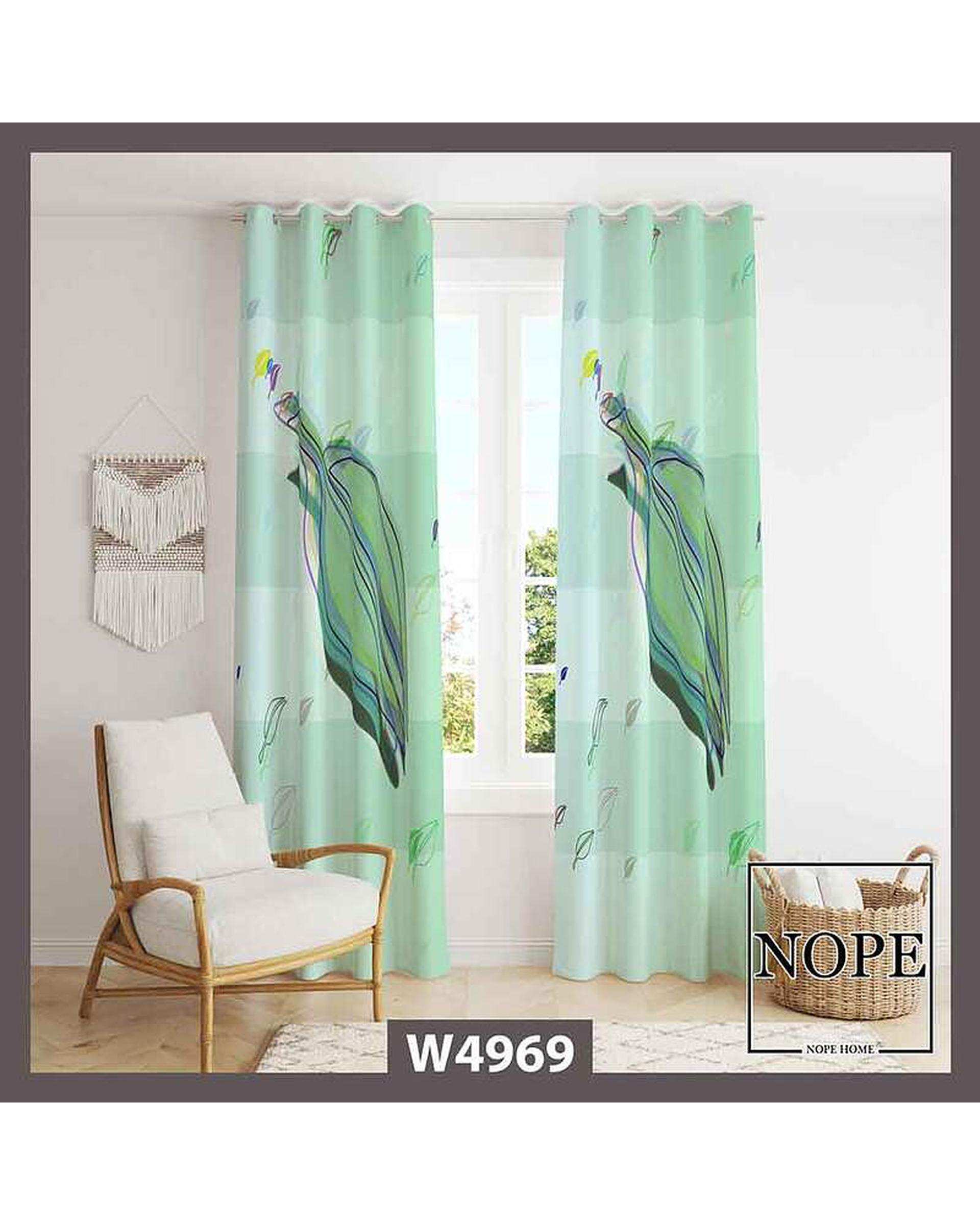 پرده کودک مخمل نوپه هوم Nopehome مدل پانچی طرح برگ کد W4969