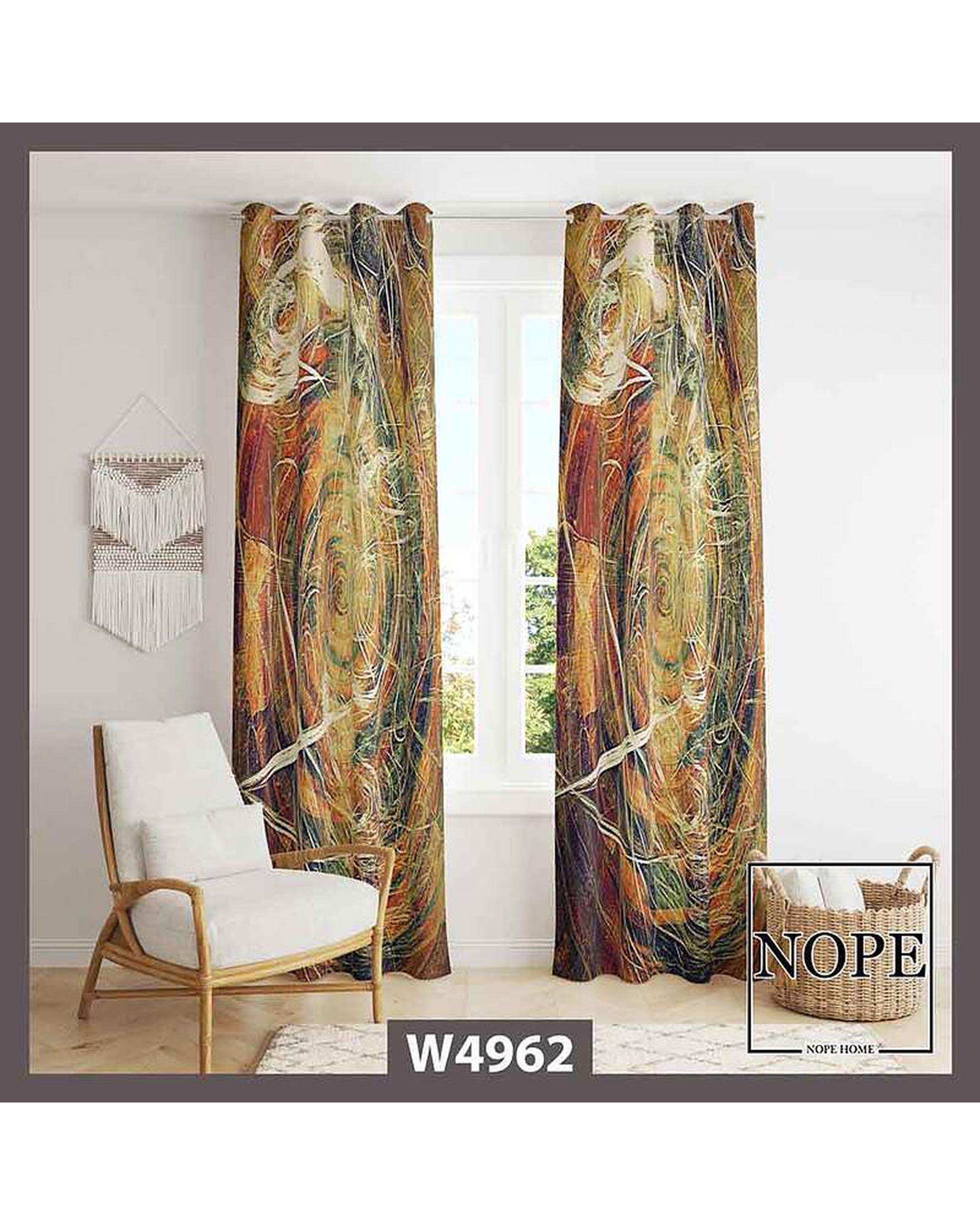 پرده مخمل نوپه هوم Nopehome مدل پانچی طرح خط خطی کد W4962