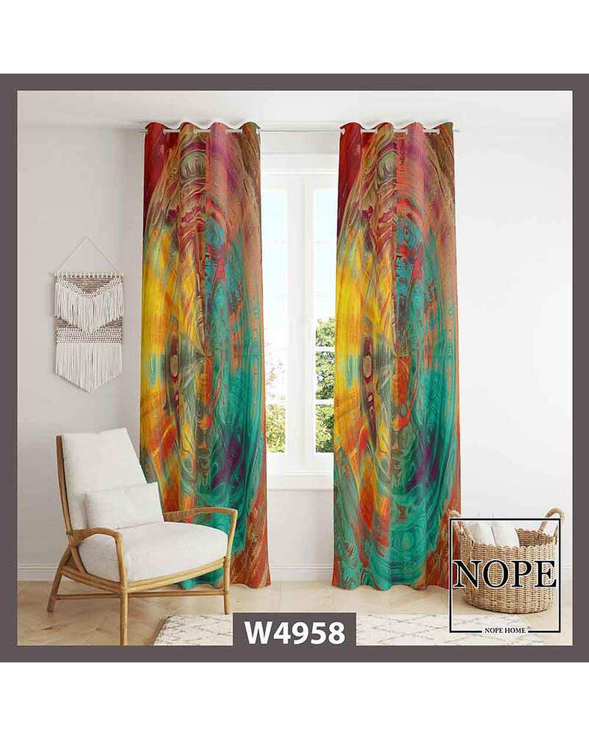 پرده مخمل نوپه هوم Nopehome مدل پانچی طرح پتینه کد W4958