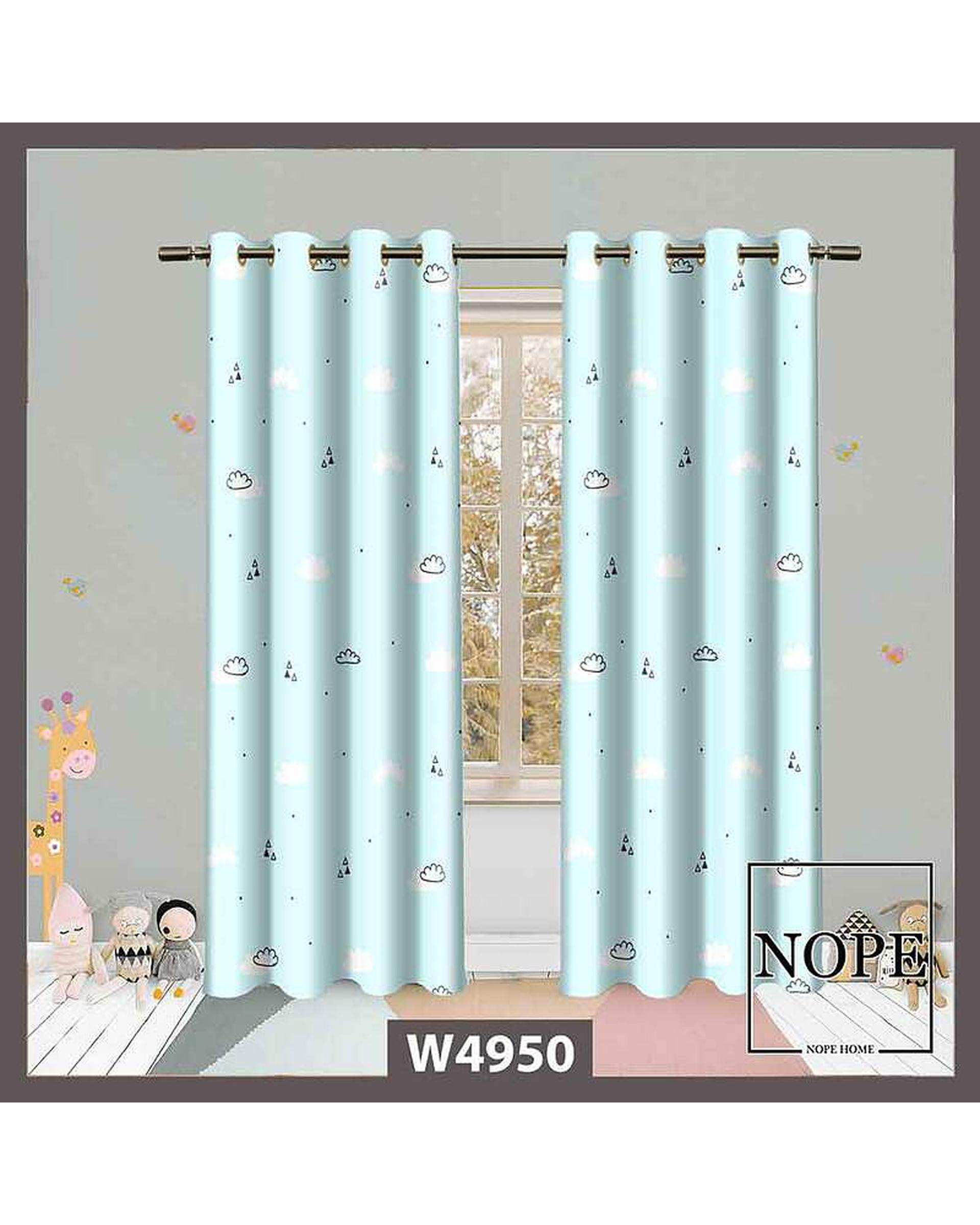 پرده کودک مخمل نوپه هوم Nopehome مدل پانچی طرح ابر کد W4950