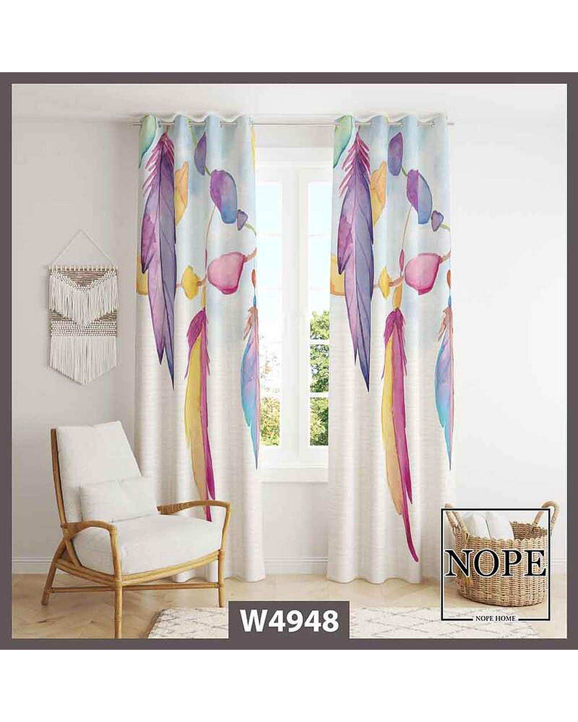 پرده مخمل نوپه هوم Nopehome مدل پانچی طرح پر کد W4948