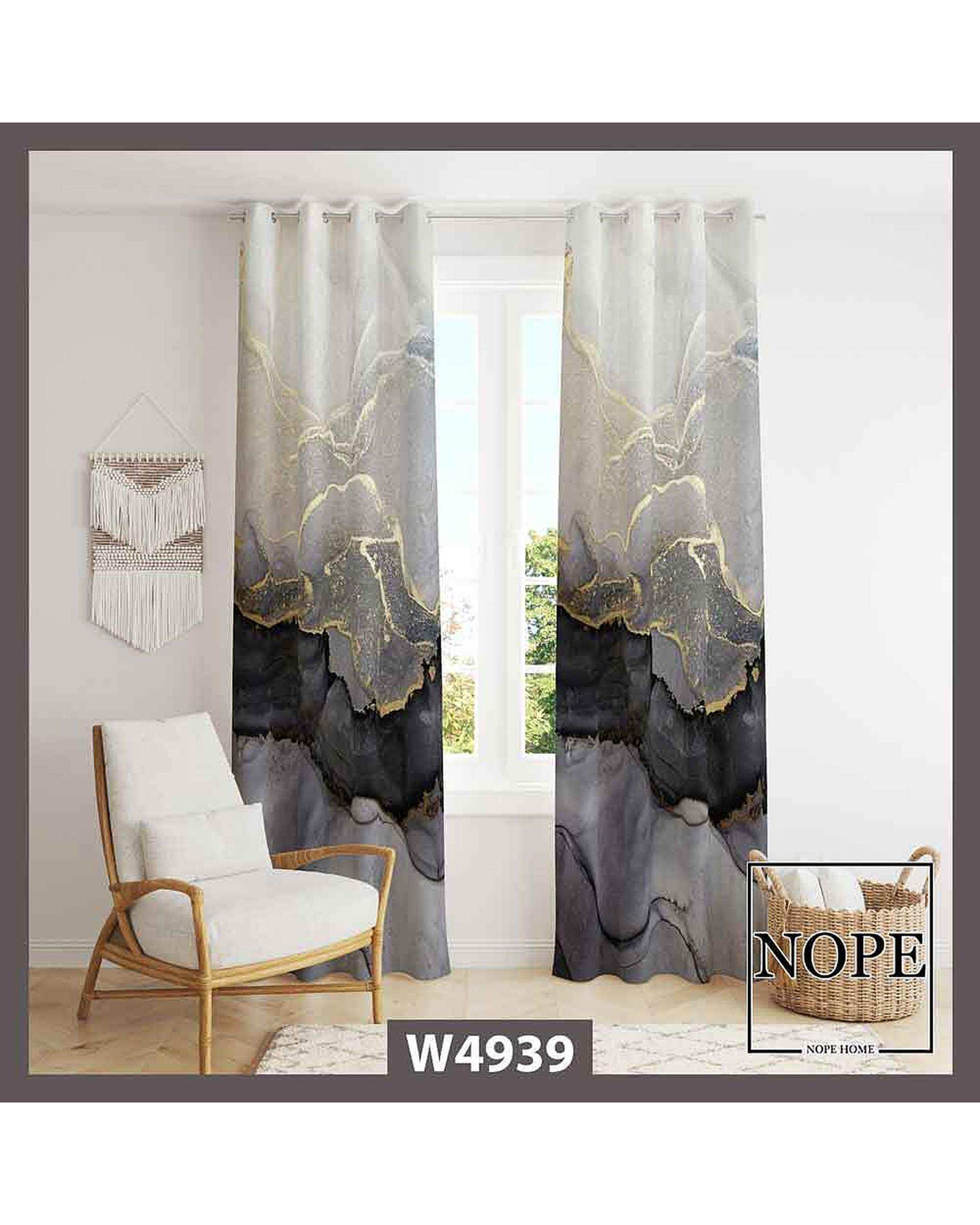 پرده مخمل نوپه هوم Nopehome مدل پانچی طرح ماربل کد W4939