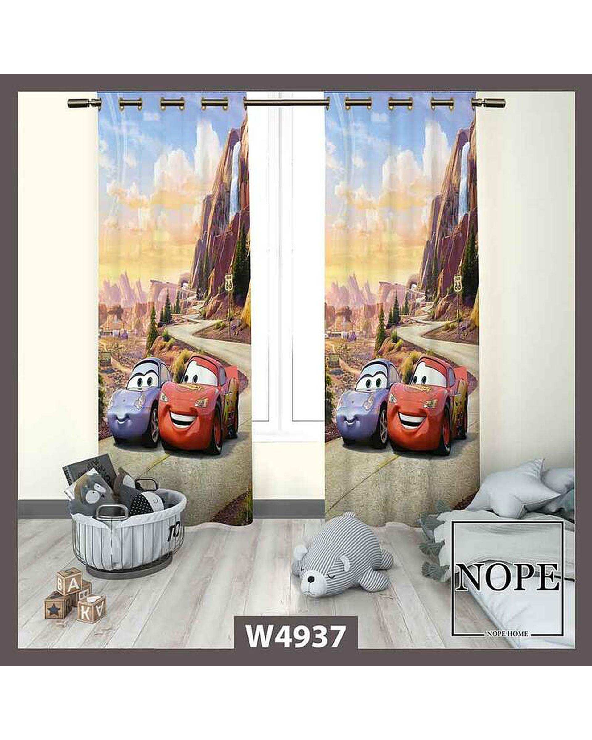 پرده کودک مخمل نوپه هوم Nopehome مدل پانچی طرح مک کویین کد W4937