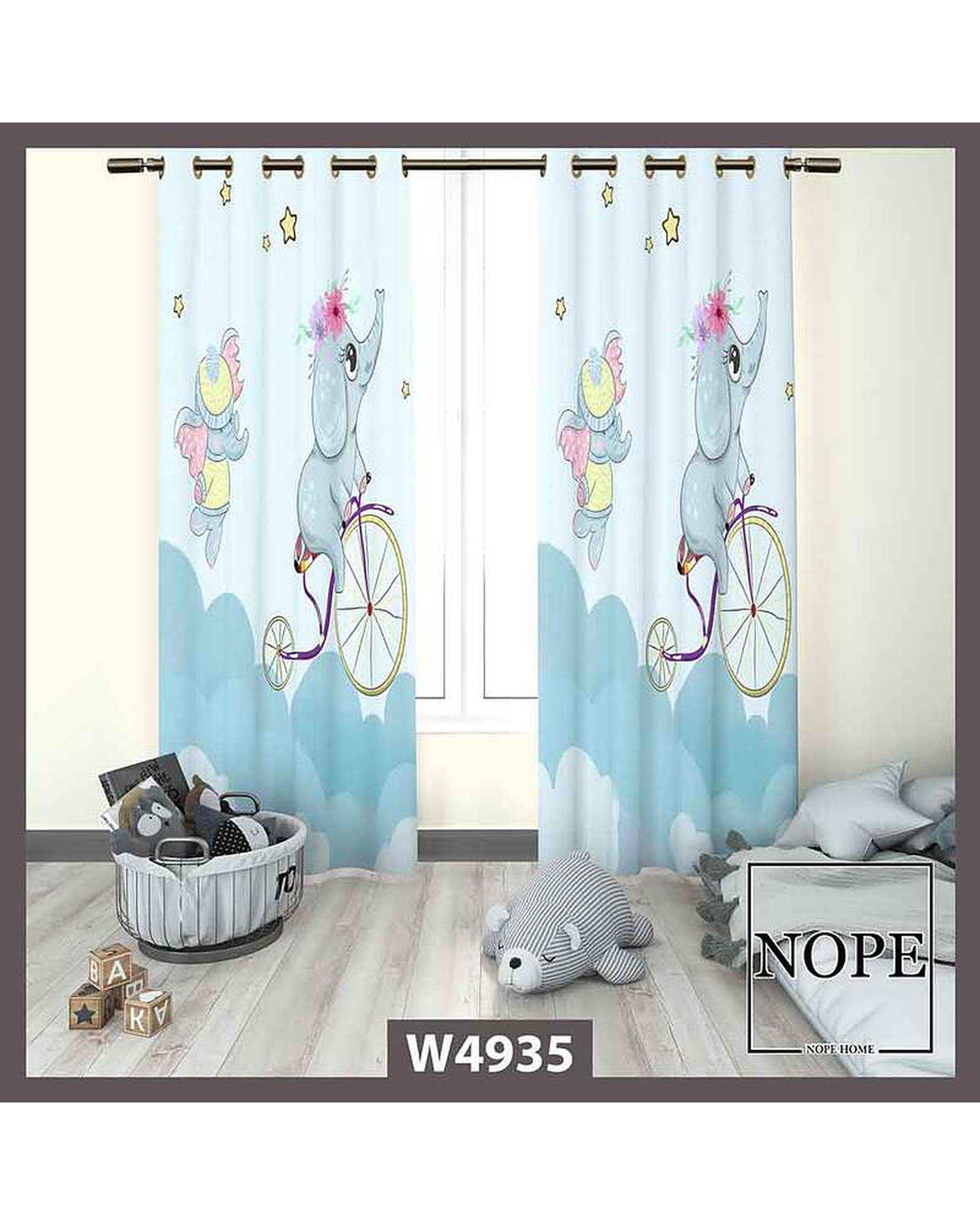 پرده کودک مخمل نوپه هوم Nopehome مدل پانچی طرح فیل کد W4935