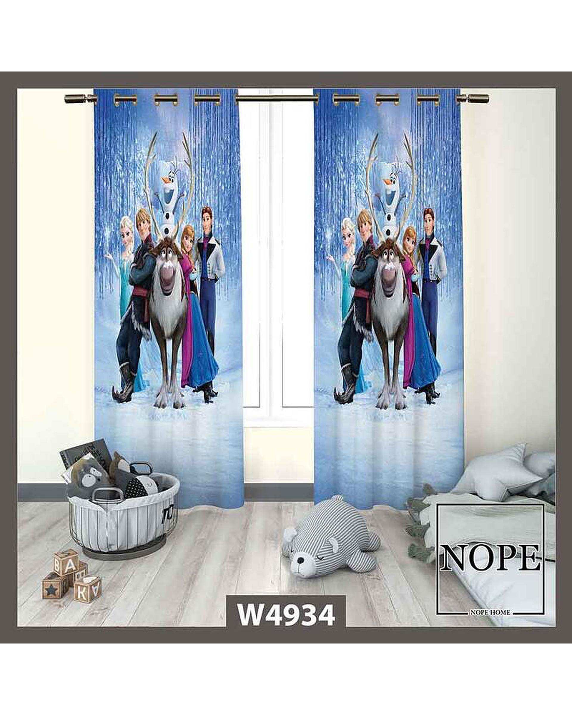 پرده کودک مخمل نوپه هوم Nopehome مدل پانچی طرح فروزن کد W4934