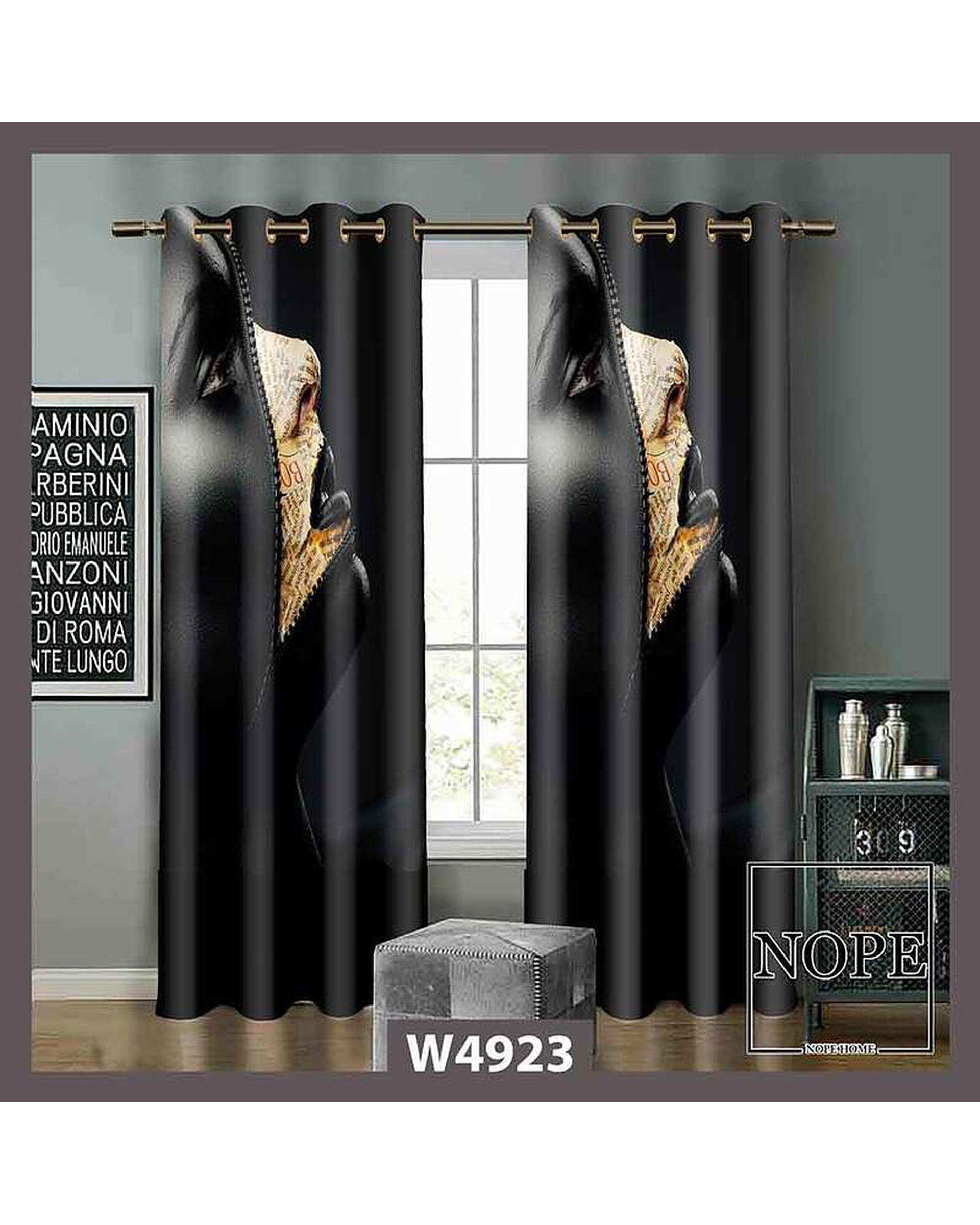 پرده مخمل نوپه هوم Nopehome مدل پانچی طرح چهره زن کد W4923